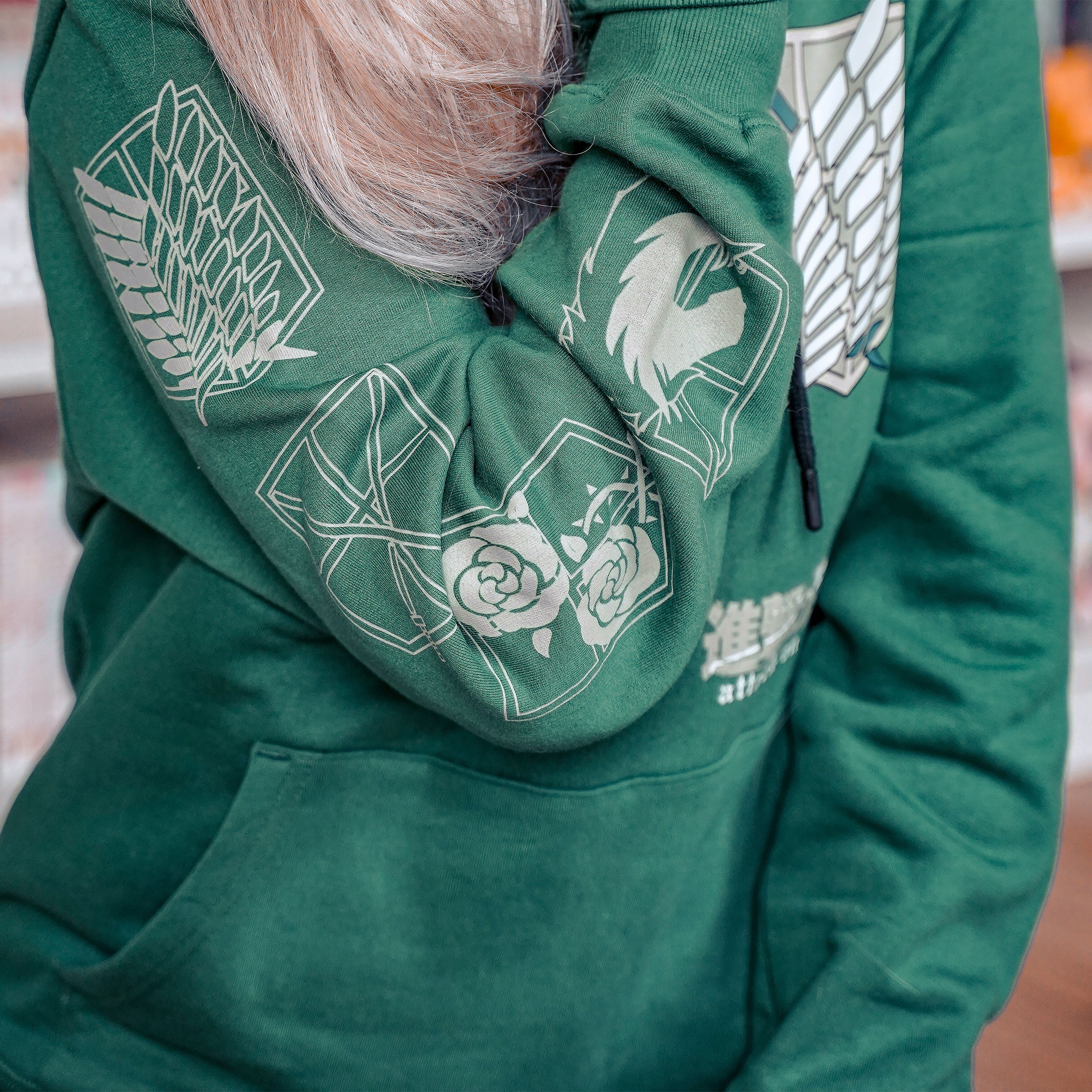 Produktbild Scout Symbol Military Hoodie grün - Attack on Titan