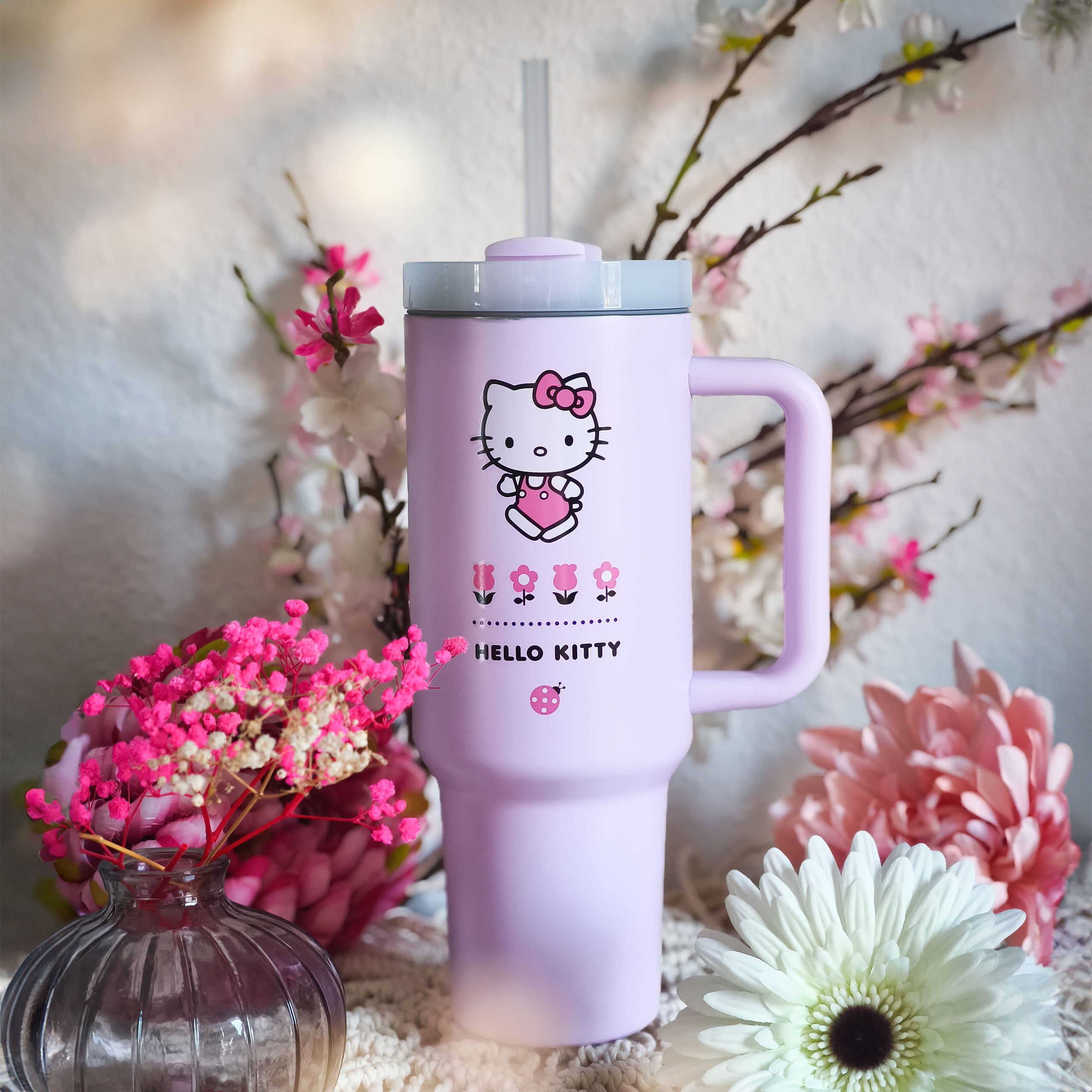 Produktbild Hello Kitty - Flower To Go Becher mit Strohhalm