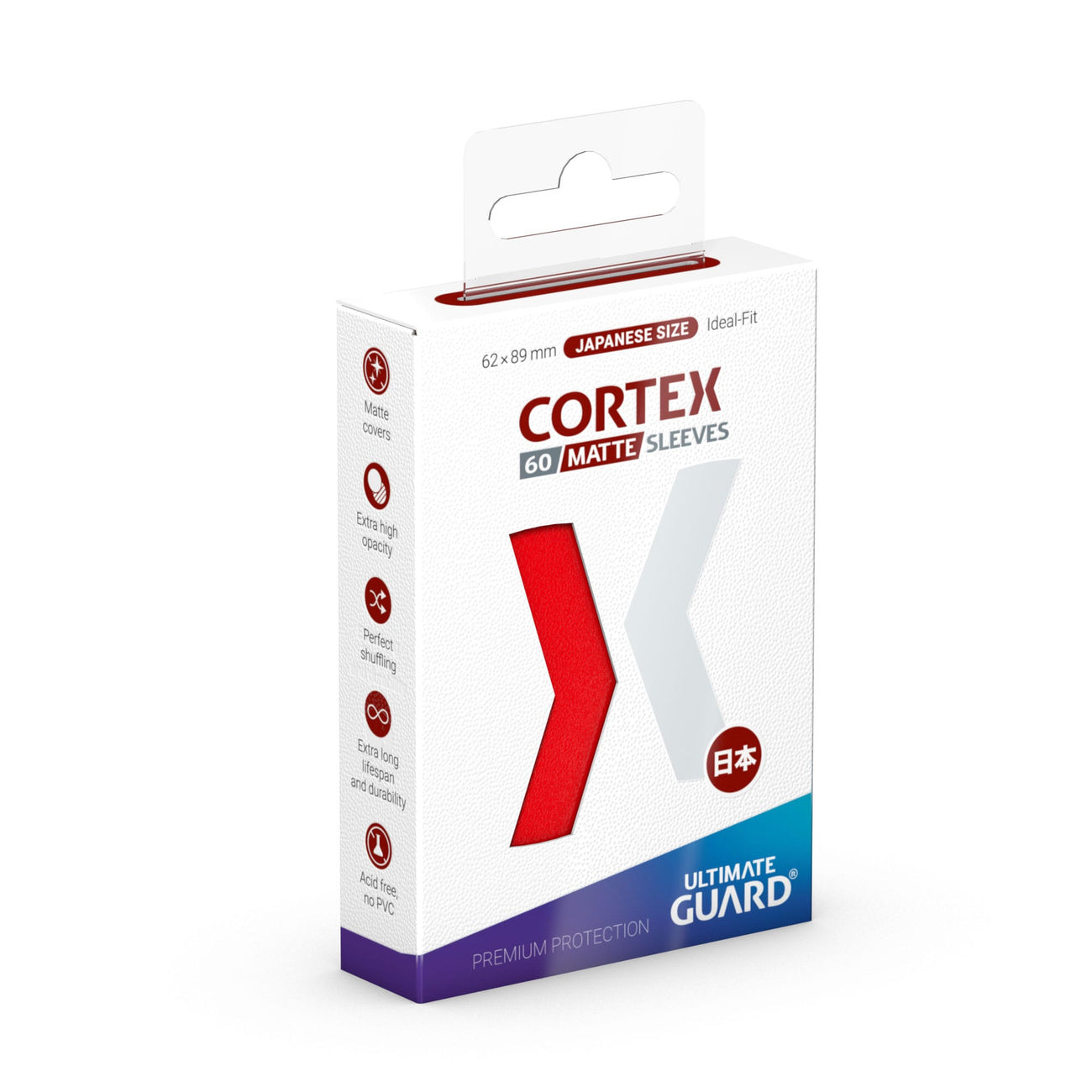 Produktbild Cortex Kartenhüllen matt-rot 60er Set Ultimate Guard für TCG japanische Größe
