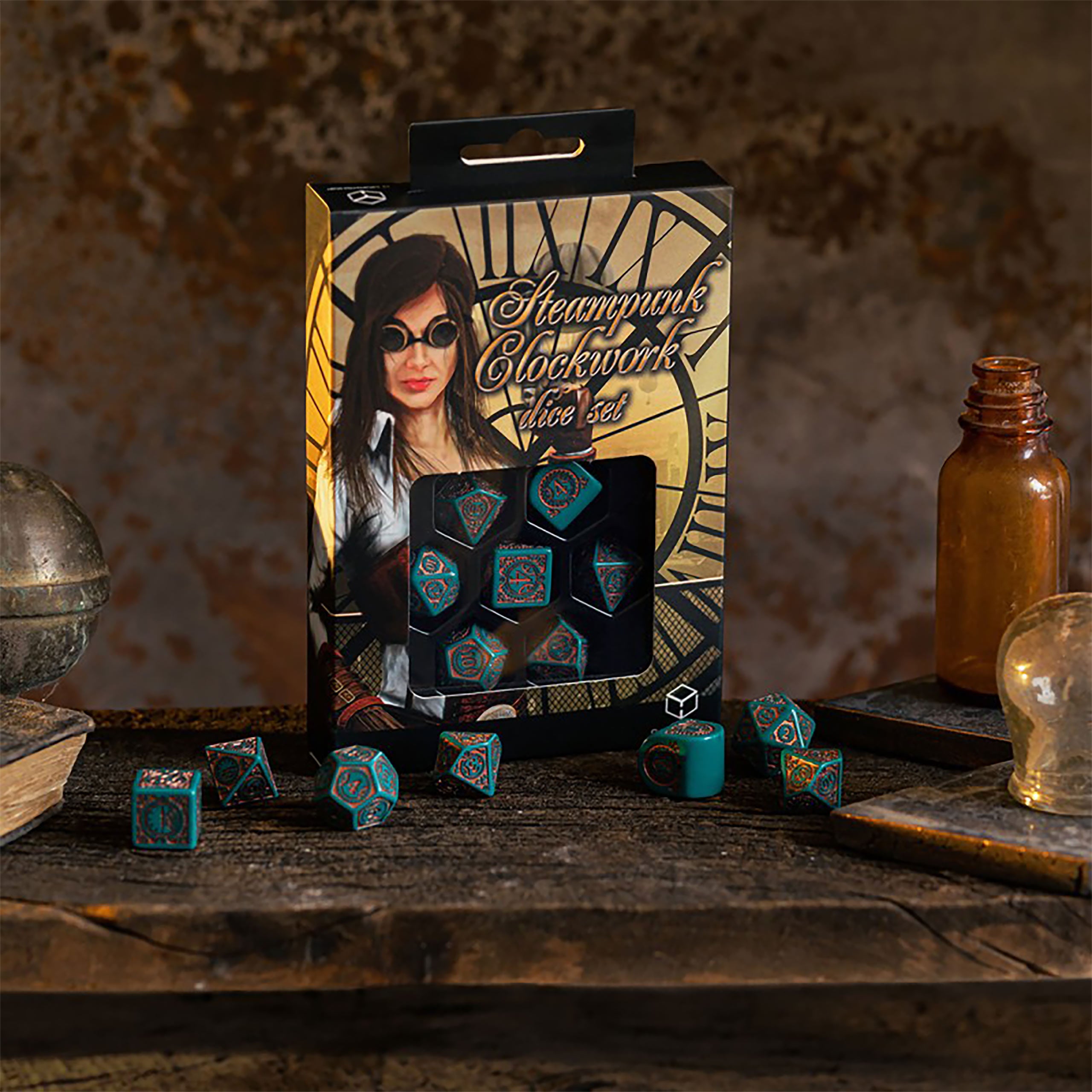 Produktbild Steampunk Clockwork Nautical Apparatus Modern RPG Würfel Set 7tlg