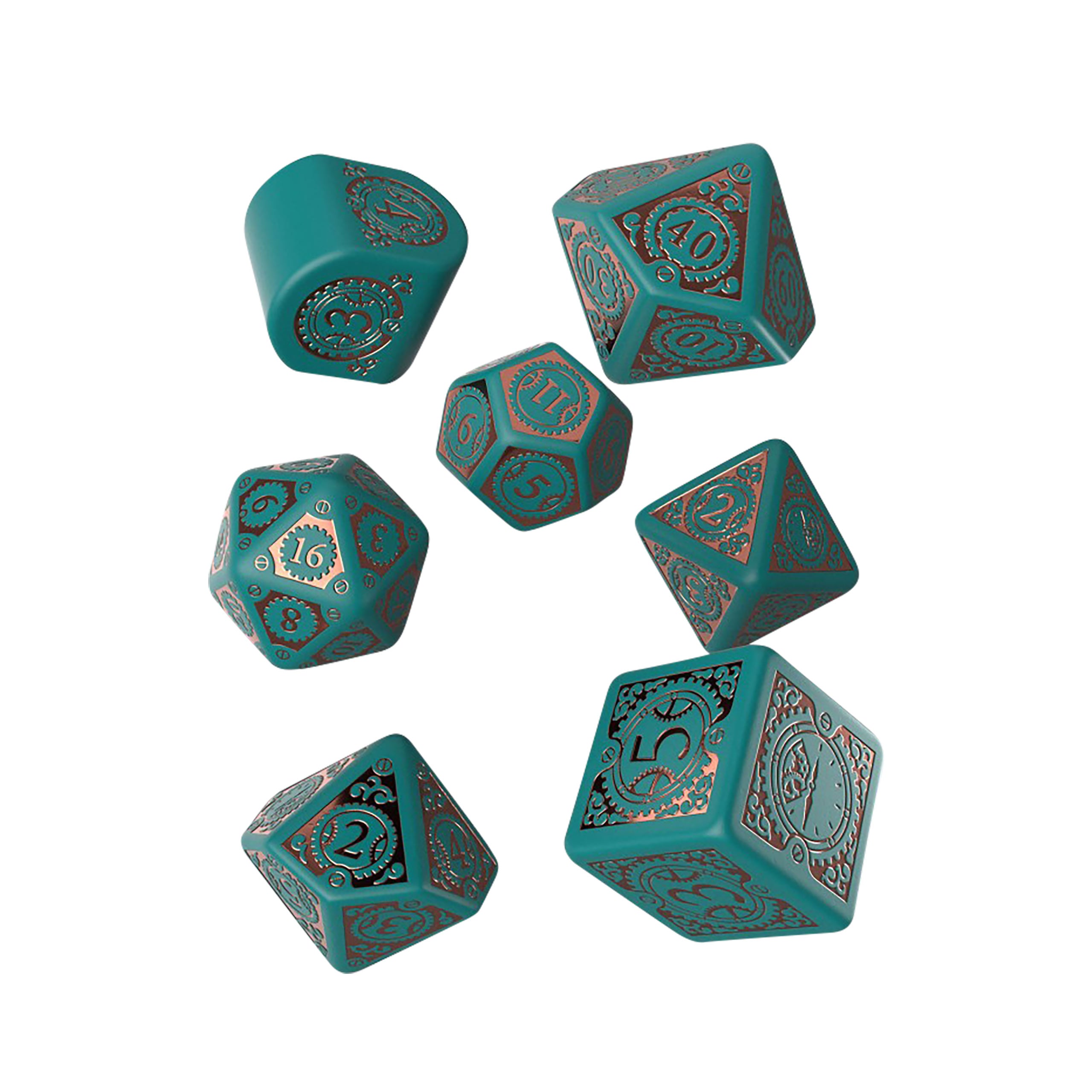 Produktbild Steampunk Clockwork Nautical Apparatus Modern RPG Würfel Set 7tlg