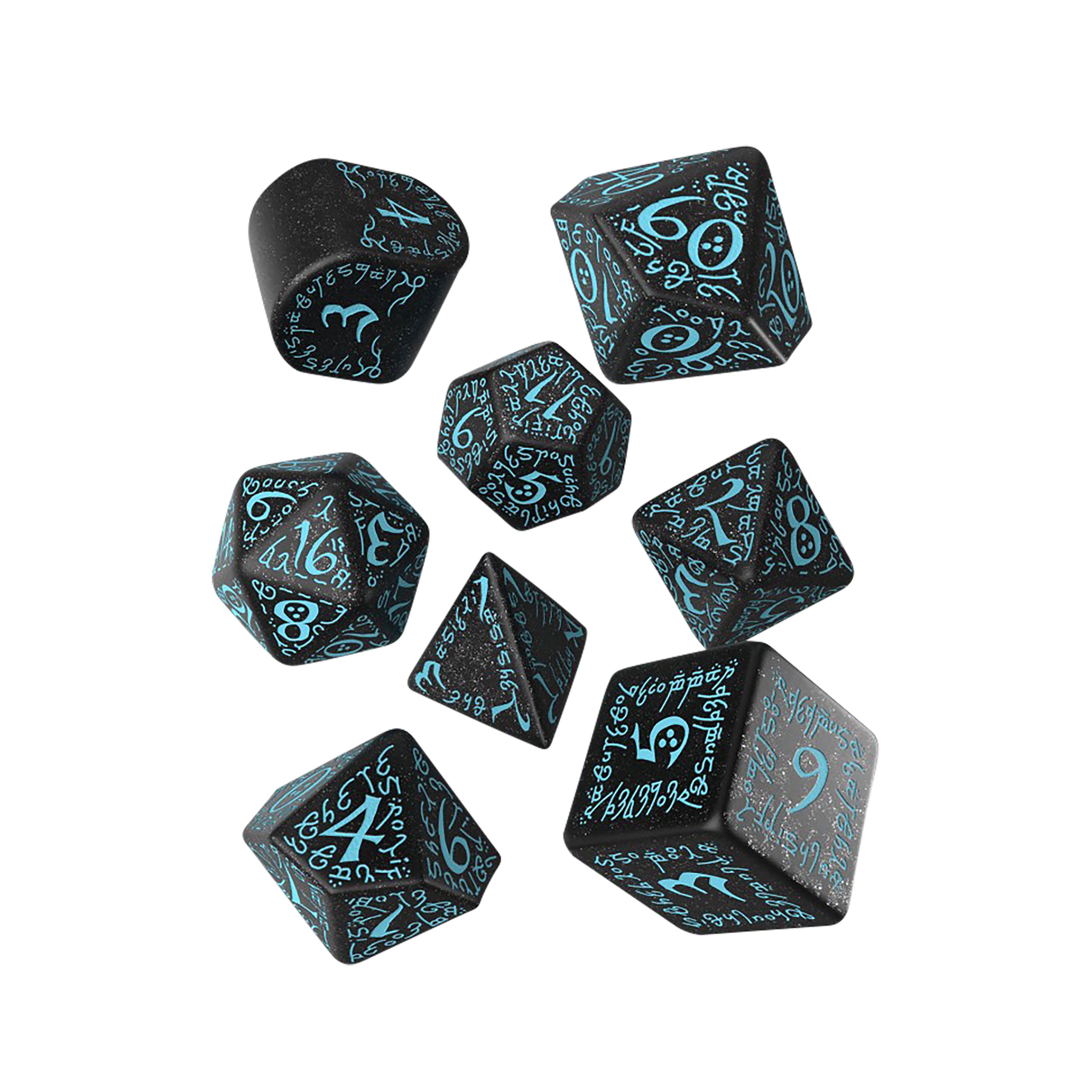Produktbild Elvish RPG Würfel Set 7tlg schwarz-blau