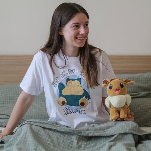 Produktbild Pokemon - Relaxo Eat Sleep Repeat T-Shirt weiß