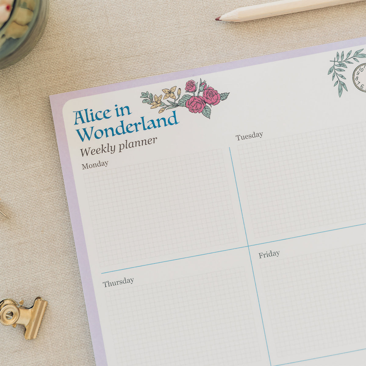 Produktbild Alice im Wunderland - Flower Wochenplaner
