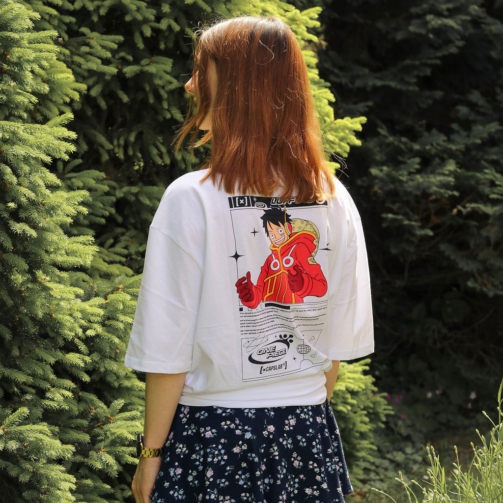 One Piece - Luffy Capslab Oversize T-Shirt weiß