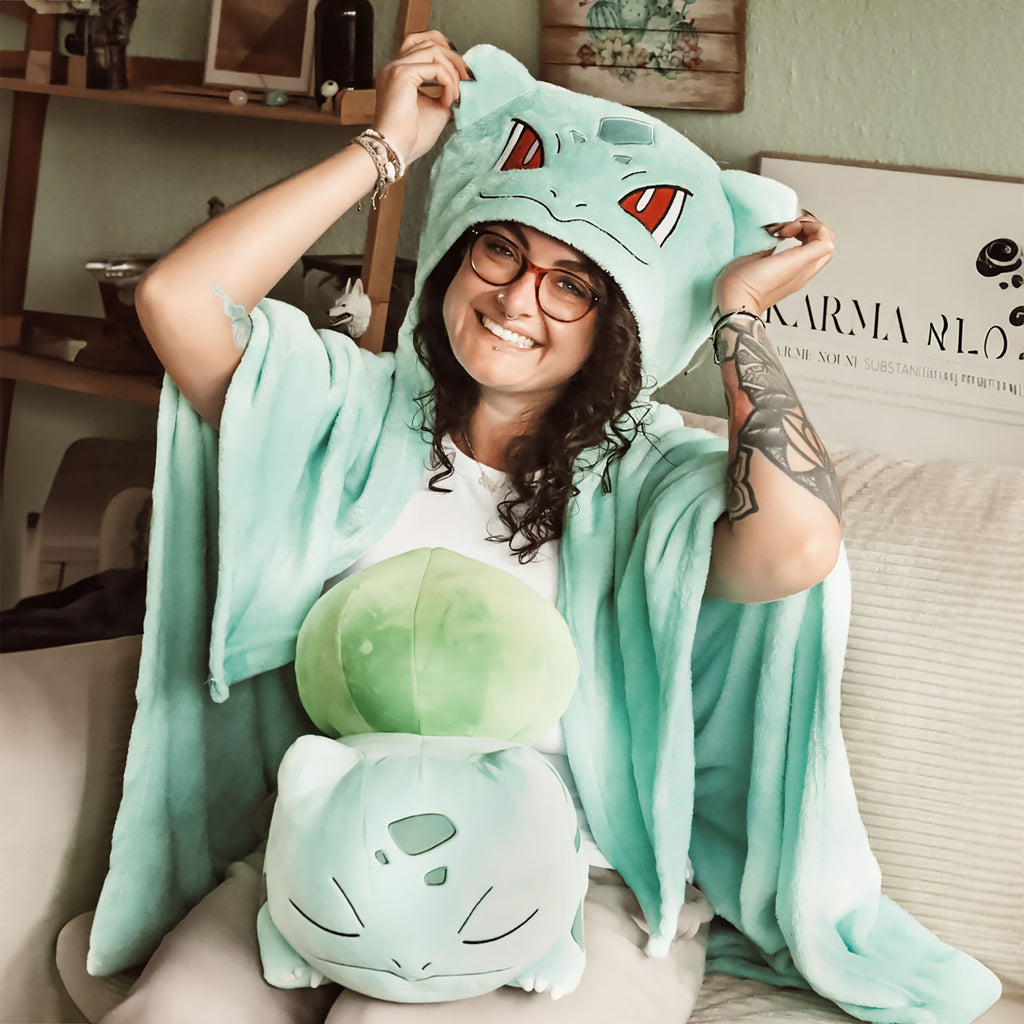Pokemon - Bisasam Decke mit Kapuze