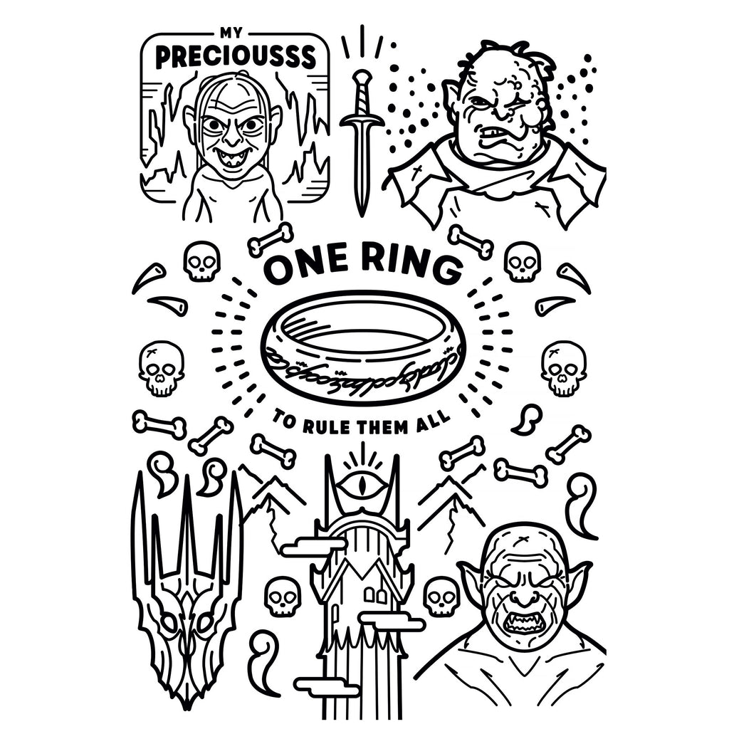 Produktbild Der Herr der Ringe - Die Gefährten Stiftebox 12er Set mit 2 Ausmalbildern