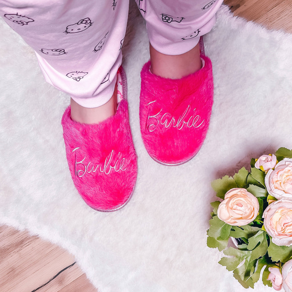 Produktbild Barbie - Logo Plüsch Pantoffeln