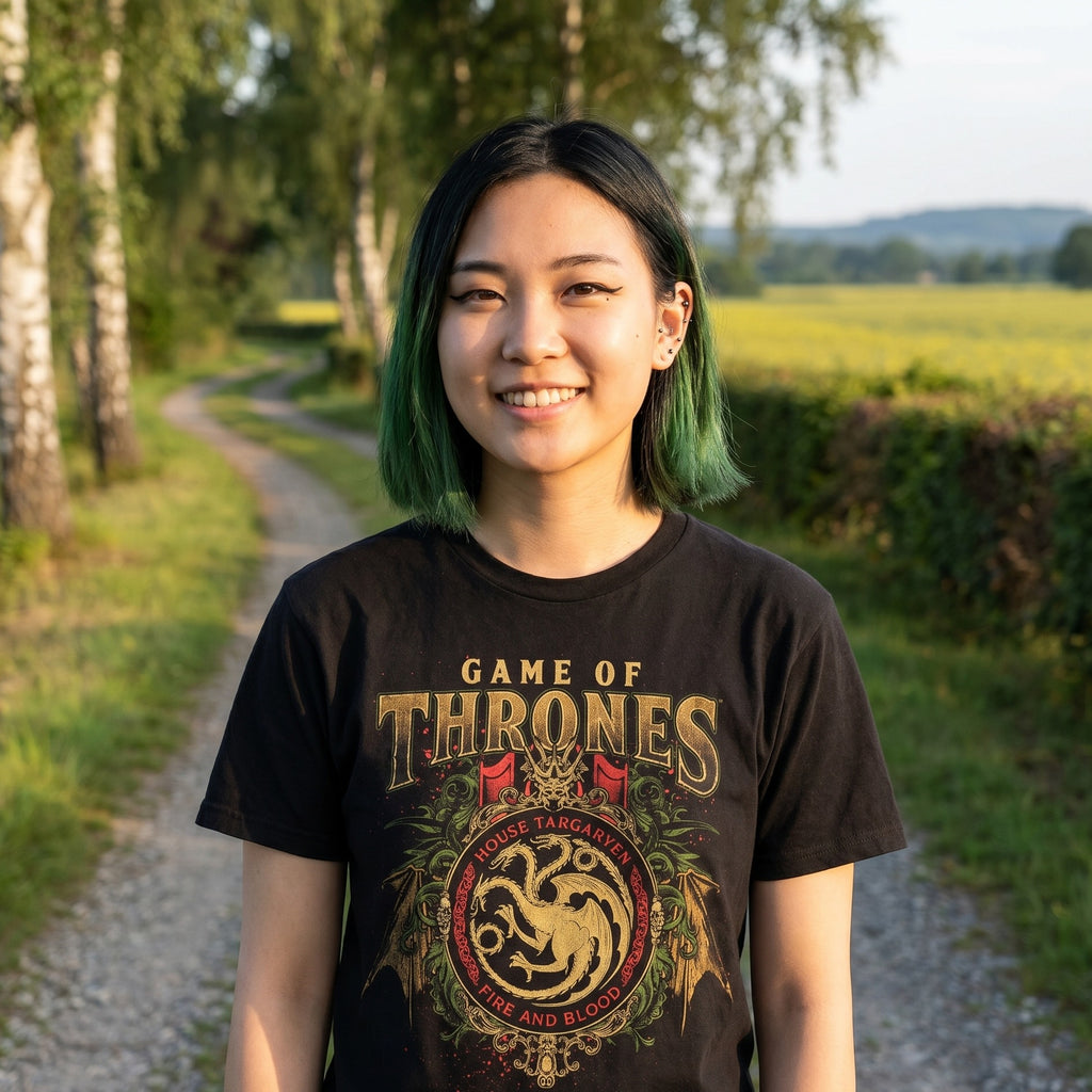 Produktbild Game of Thrones - Targaryen Ornaments T-Shirt schwarz