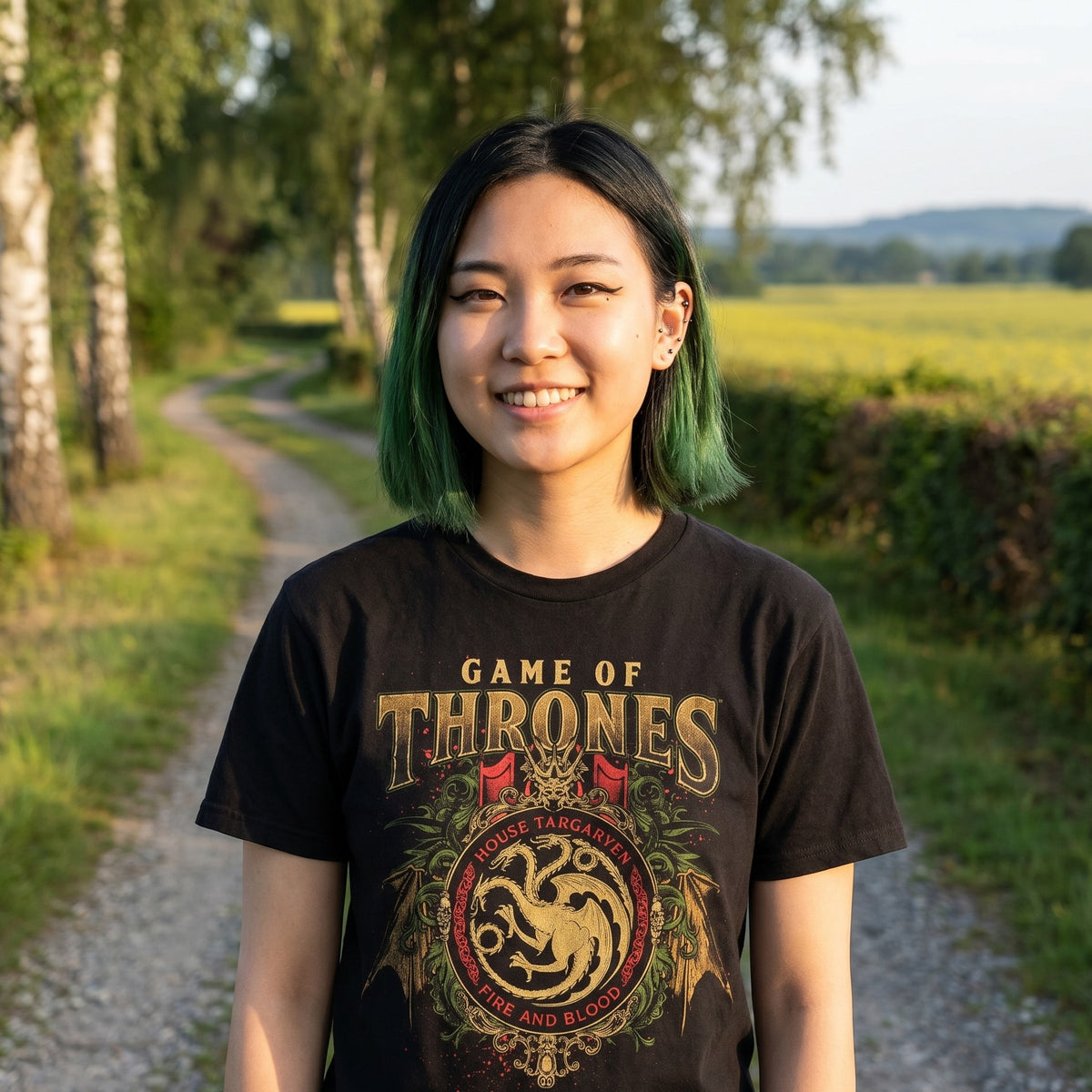 Produktbild Game of Thrones - Targaryen Ornaments T-Shirt schwarz