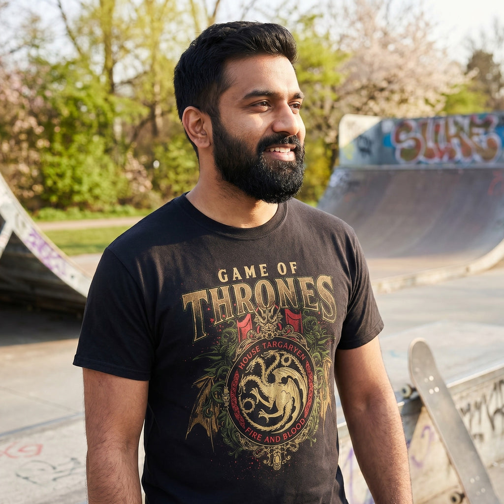 Produktbild Game of Thrones - Targaryen Ornaments T-Shirt schwarz