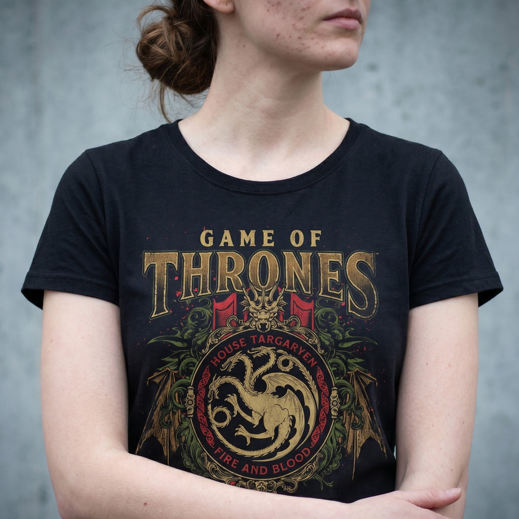Produktbild Game of Thrones - Targaryen Ornaments T-Shirt schwarz
