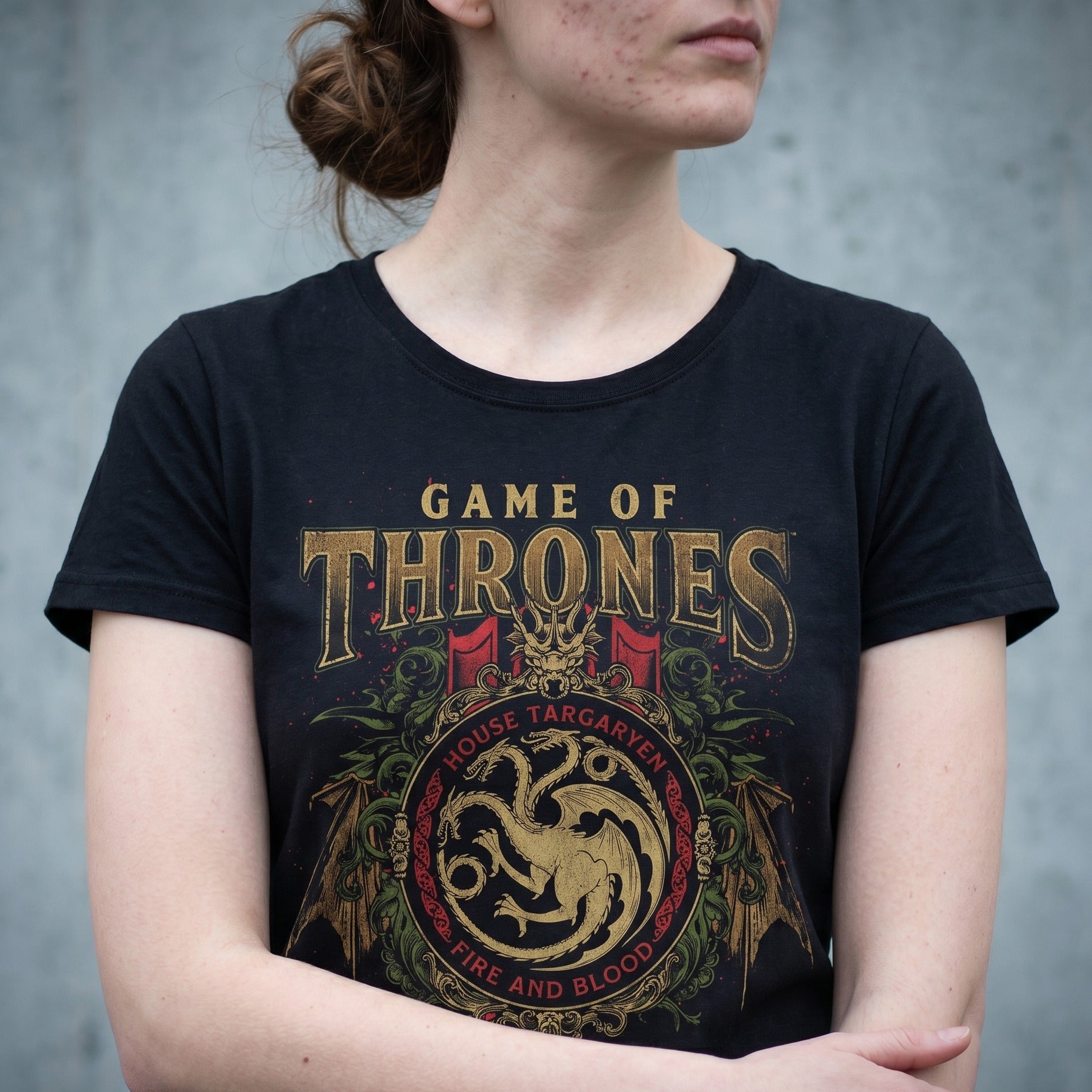 Produktbild Game of Thrones - Targaryen Ornaments T-Shirt schwarz