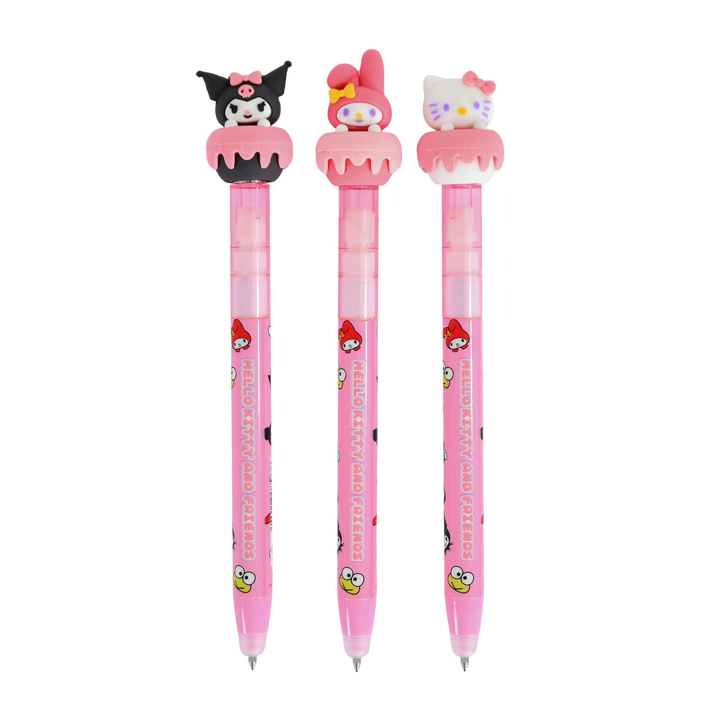 Sanrio - Hello Kitty and Friends Kugelschreiber mit Radierfunktion 3er Set