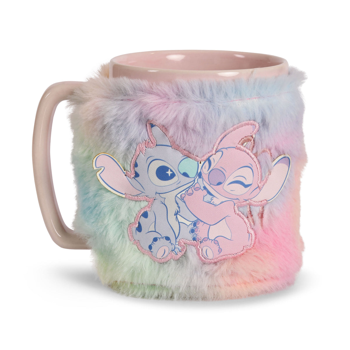 Produktbild Stitch und Angel Tasse mit Plüschüberzug - Lilo & Stitch
