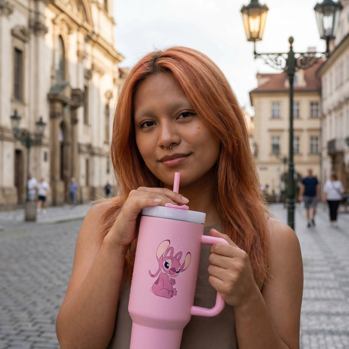 Produktbild Lilo & Stitch - Angel To Go Becher mit Strohhalm