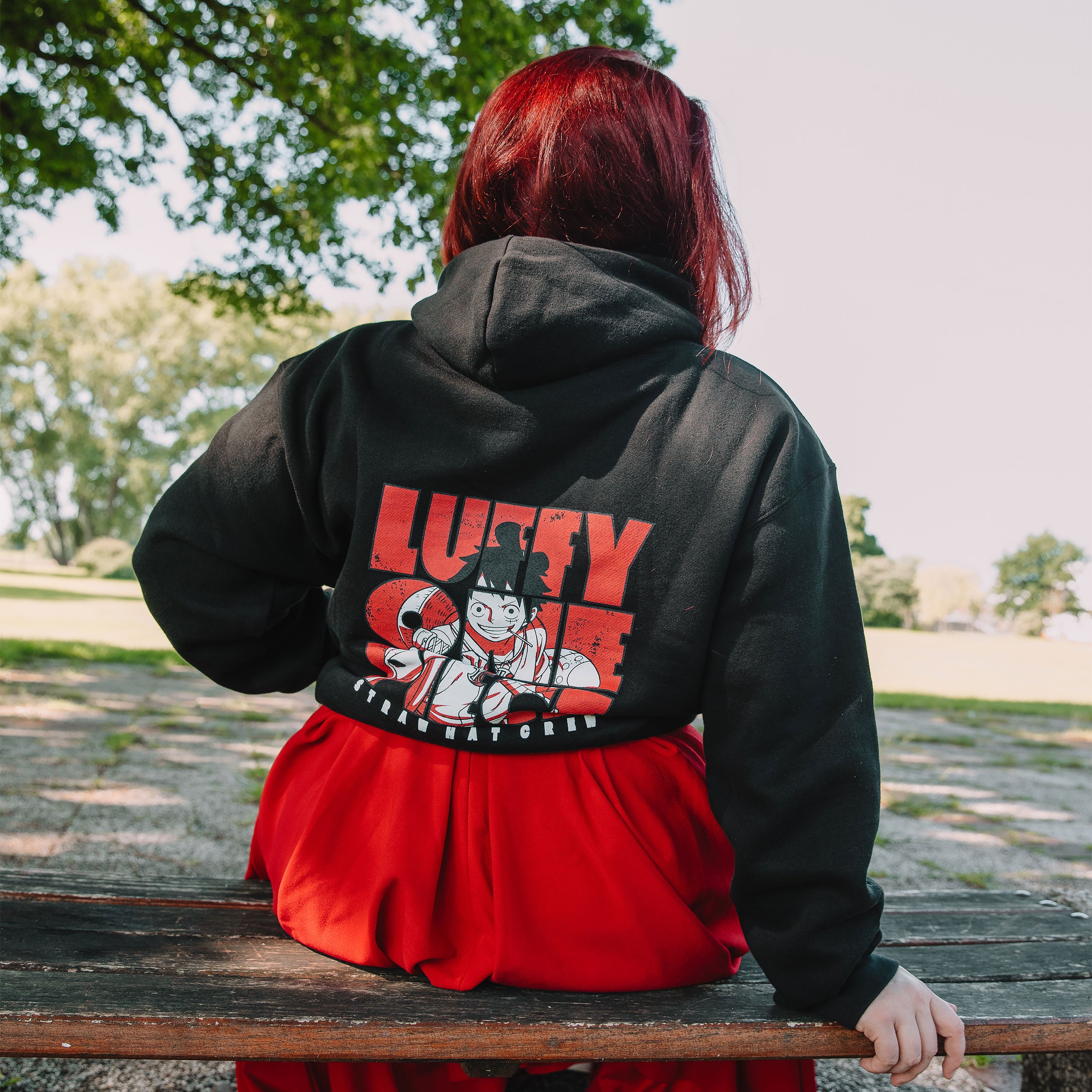 Produktbild One Piece - Luffy Strohhut Crew Hoodie schwarz