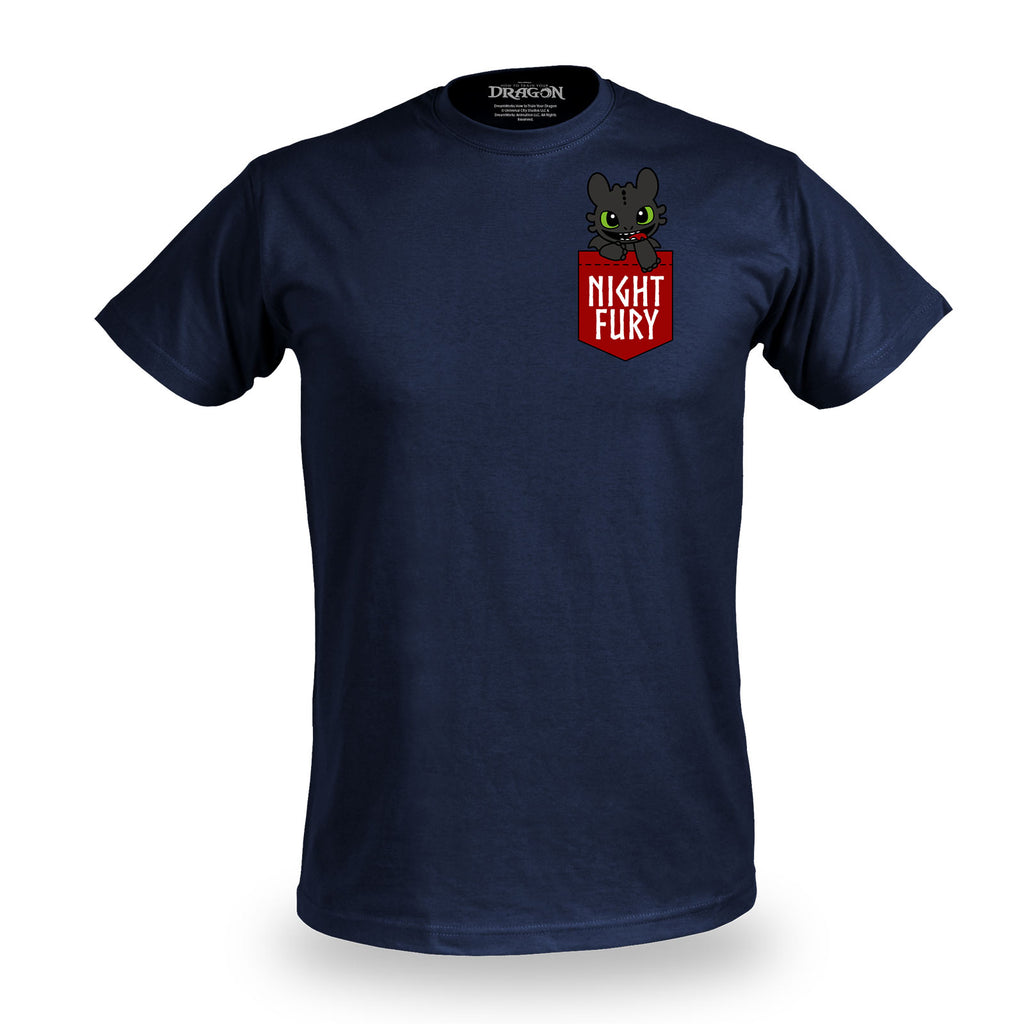 Produktbild Drachenzähmen leicht gemacht - Night Fury Pocket T-Shirt blau