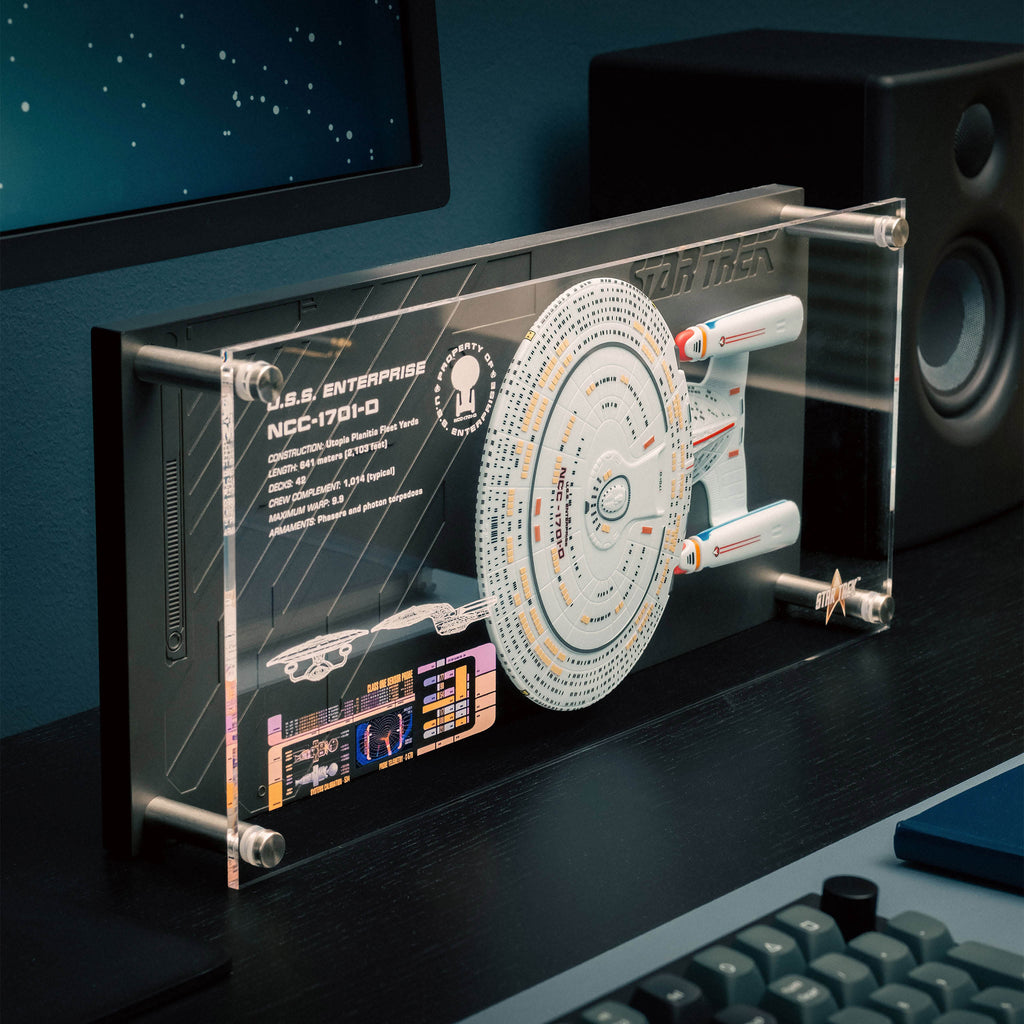 Produktbild Enterprise NCC 1701-D Wandplakette mit Modell Replik - Star Trek