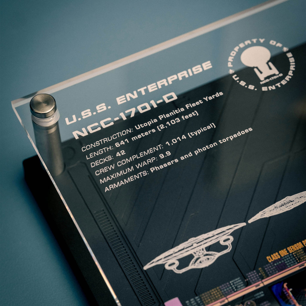 Produktbild Enterprise NCC 1701-D Wandplakette mit Modell Replik - Star Trek