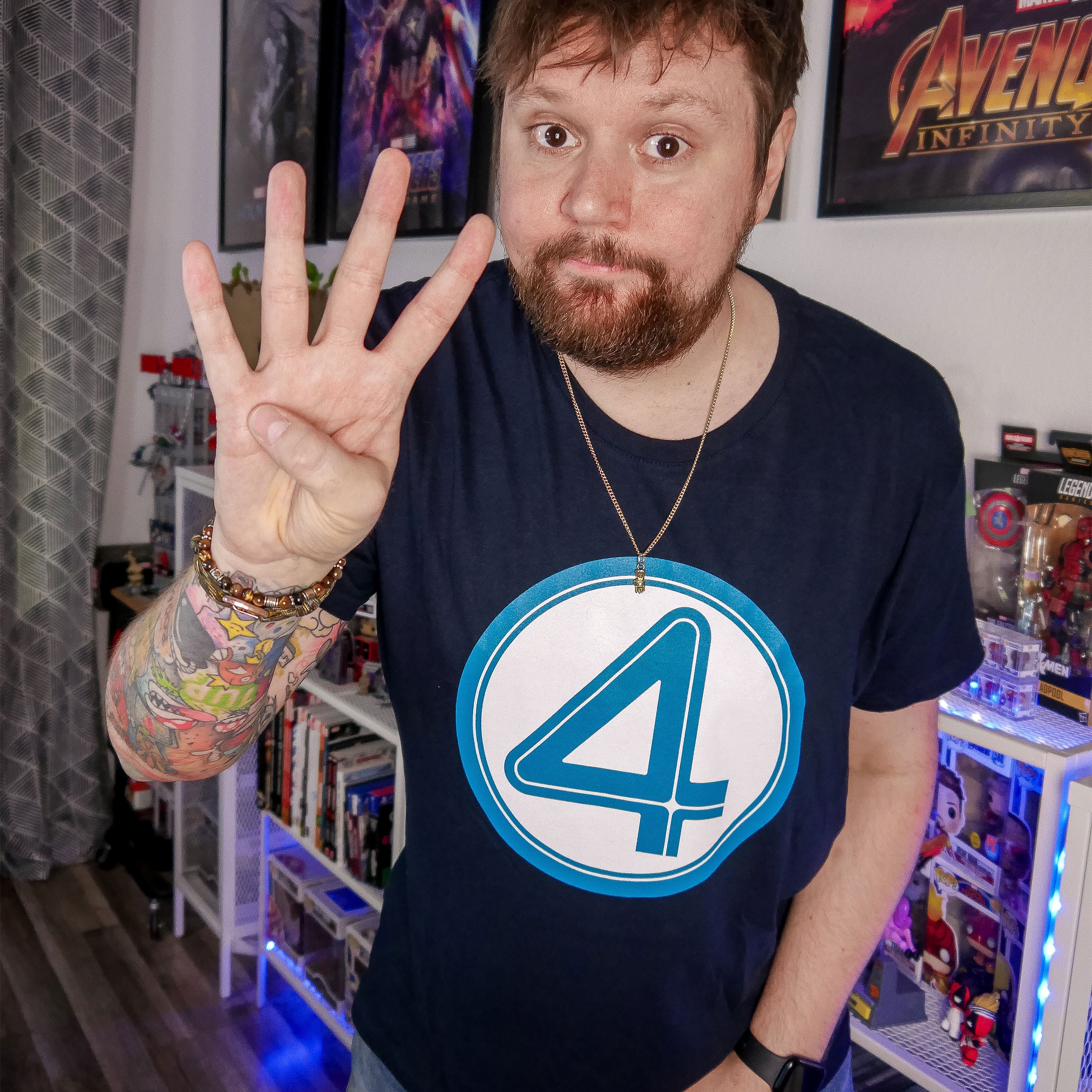Produktbild Fantastic Four - Emblem T-Shirt blau