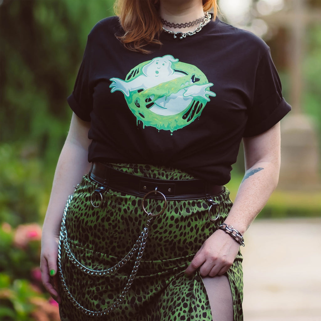 Produktbild Ghostbusters - Glow in the Dark Slime Logo T-Shirt schwarz