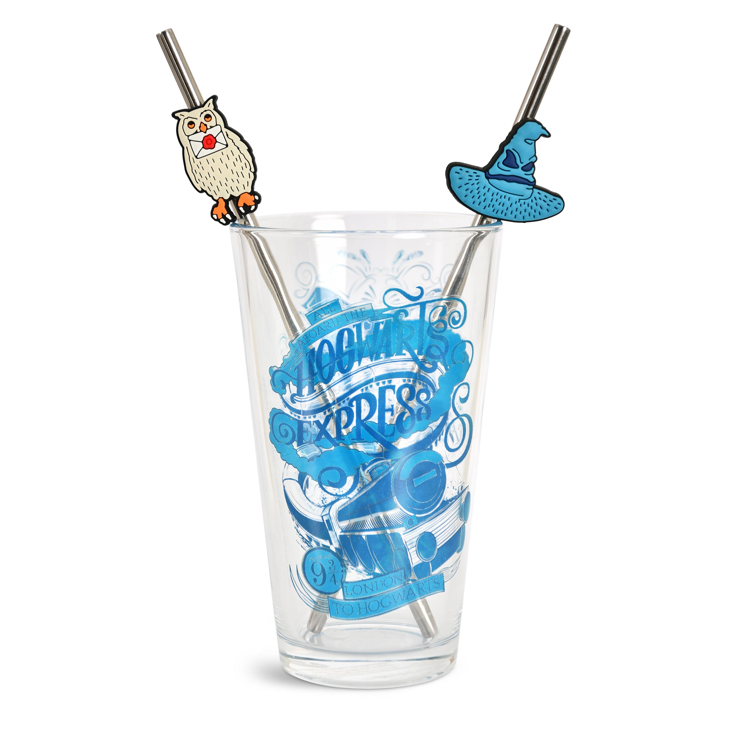 Produktbild Harry Potter - Hogwarts Glas mit 2 Strohhalmen