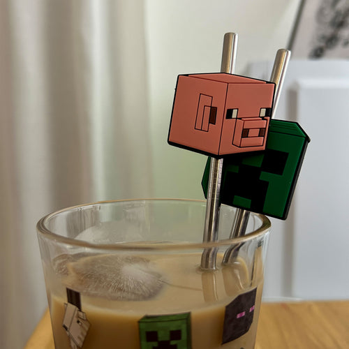 Produktbild Minecraft - Characters Glas mit 2 Strohhalmen