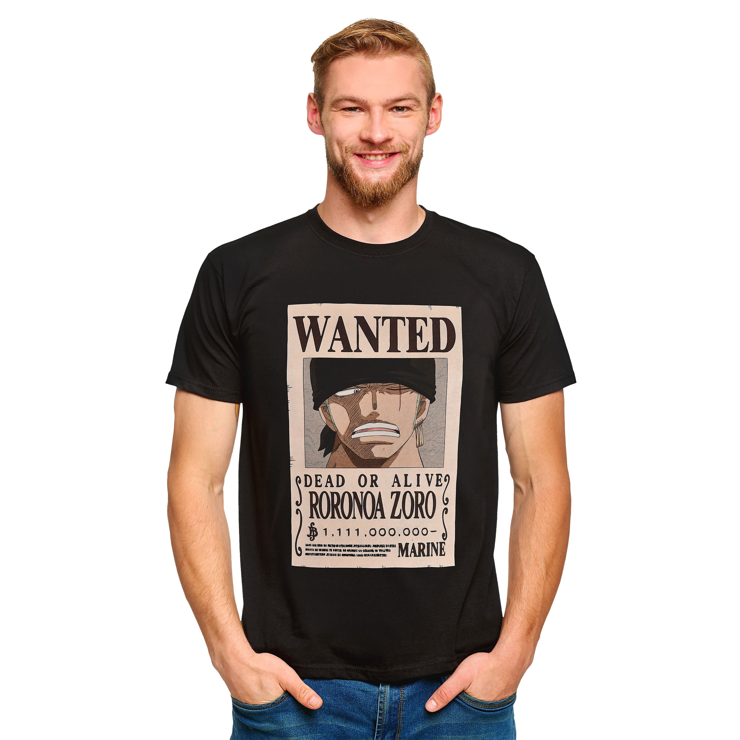 Produktbild One Piece - Roronoa Zoro Wanted T-Shirt schwarz
