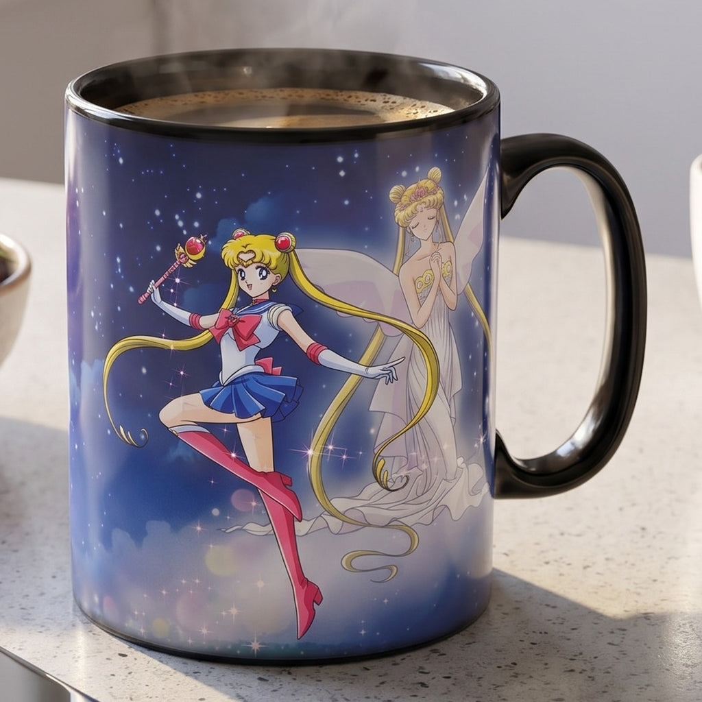 Sailor Moon - Sailor & Chibi Thermoeffekt Tasse