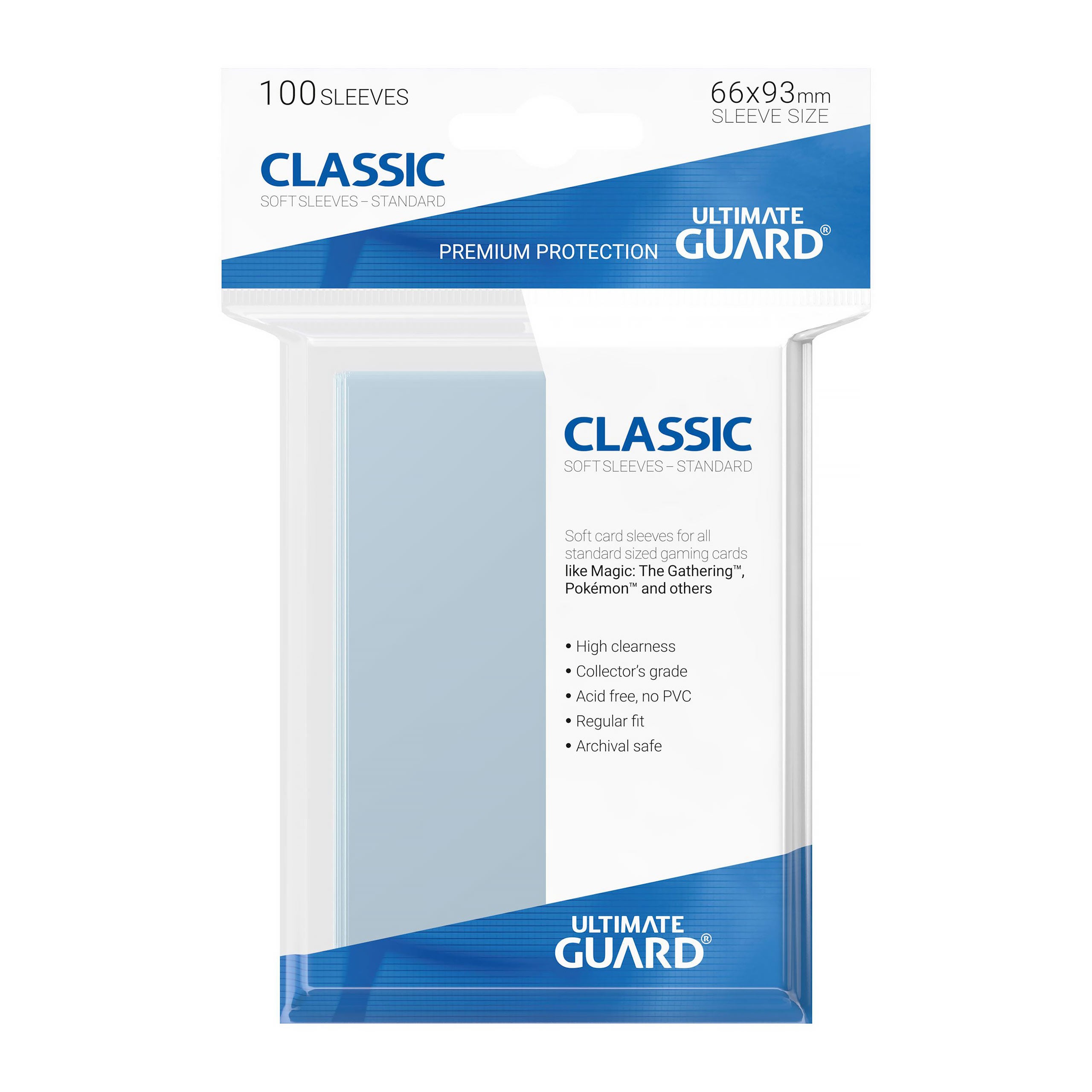 Produktbild Ultimate Guard Classic Soft Sleeves 100er Set transparent Standardgröße