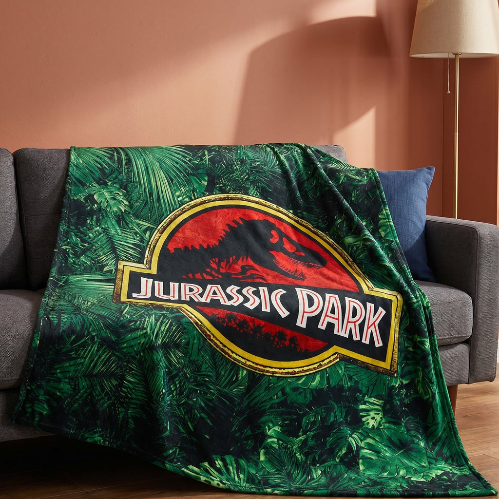 Produktbild Jurassic Park - Jungle Logo Flauschdecke