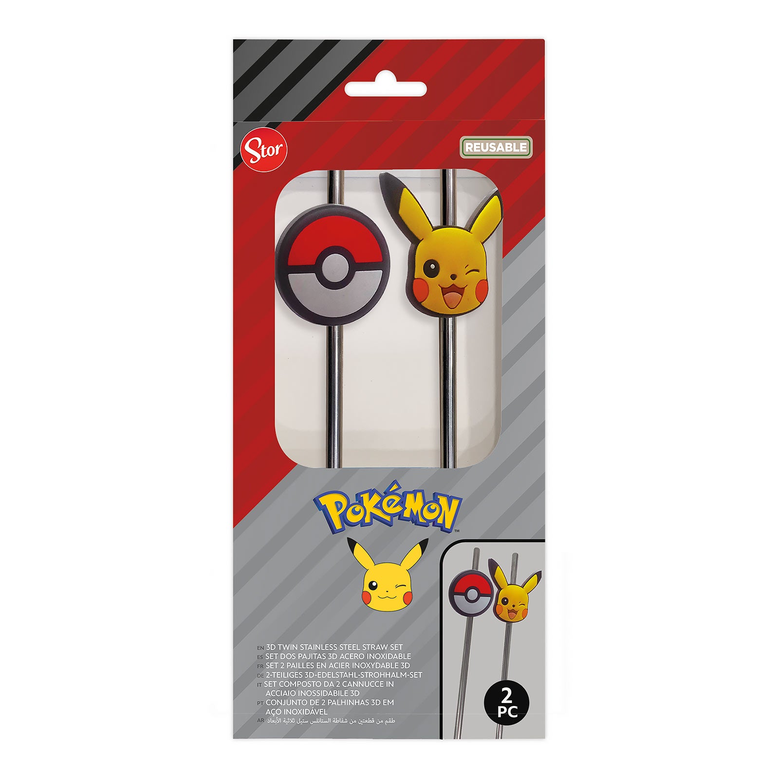 Produktbild Pokemon - Pikachu und Pokeball Strohhalme 2er Set