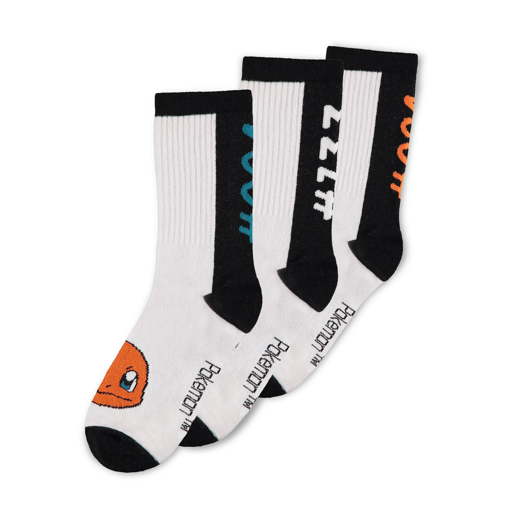 Glumanda, Gengar und Evoli Socken 3er Set - Pokemon