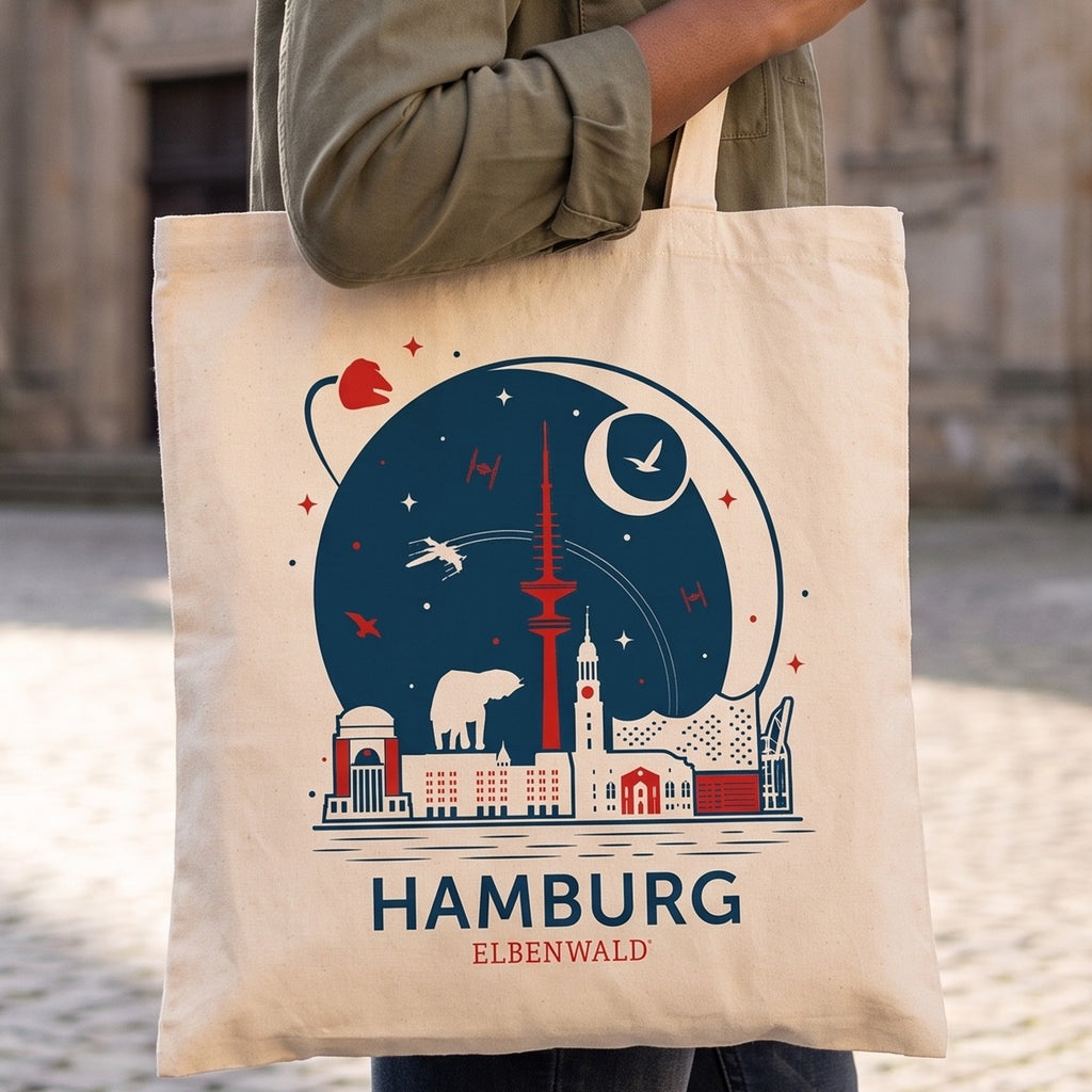 Produktbild Elbenwald in Hamburg Skyline Jutebeutel