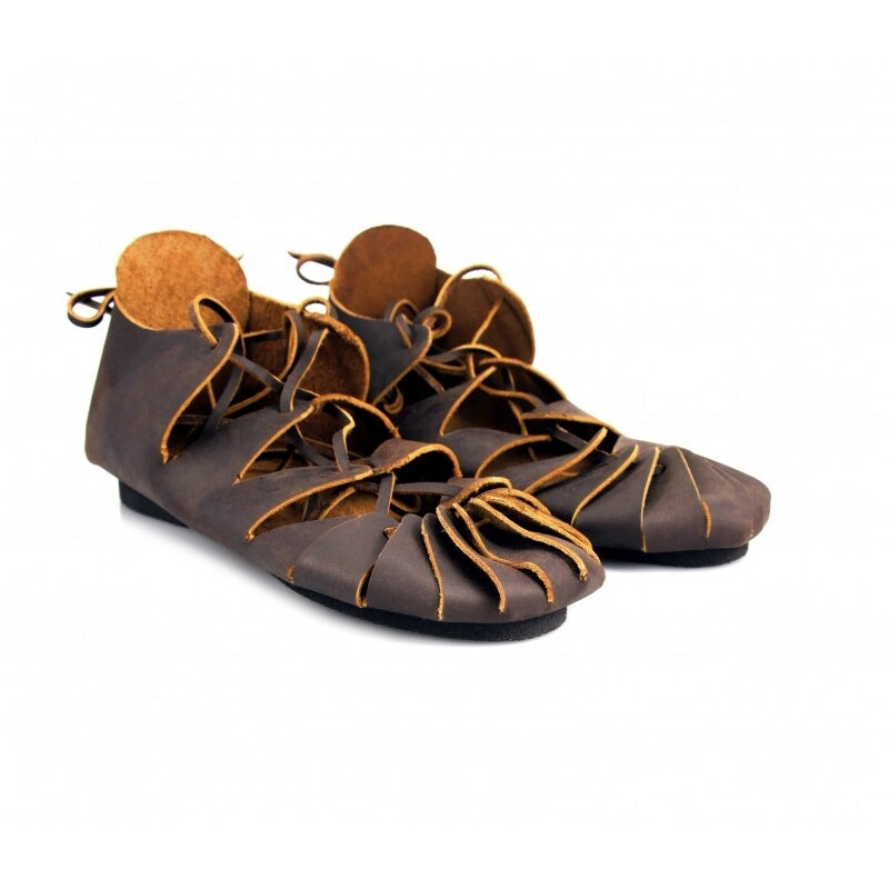 Produktbild Mittelalter Bundschuhe aus Nubukleder braun