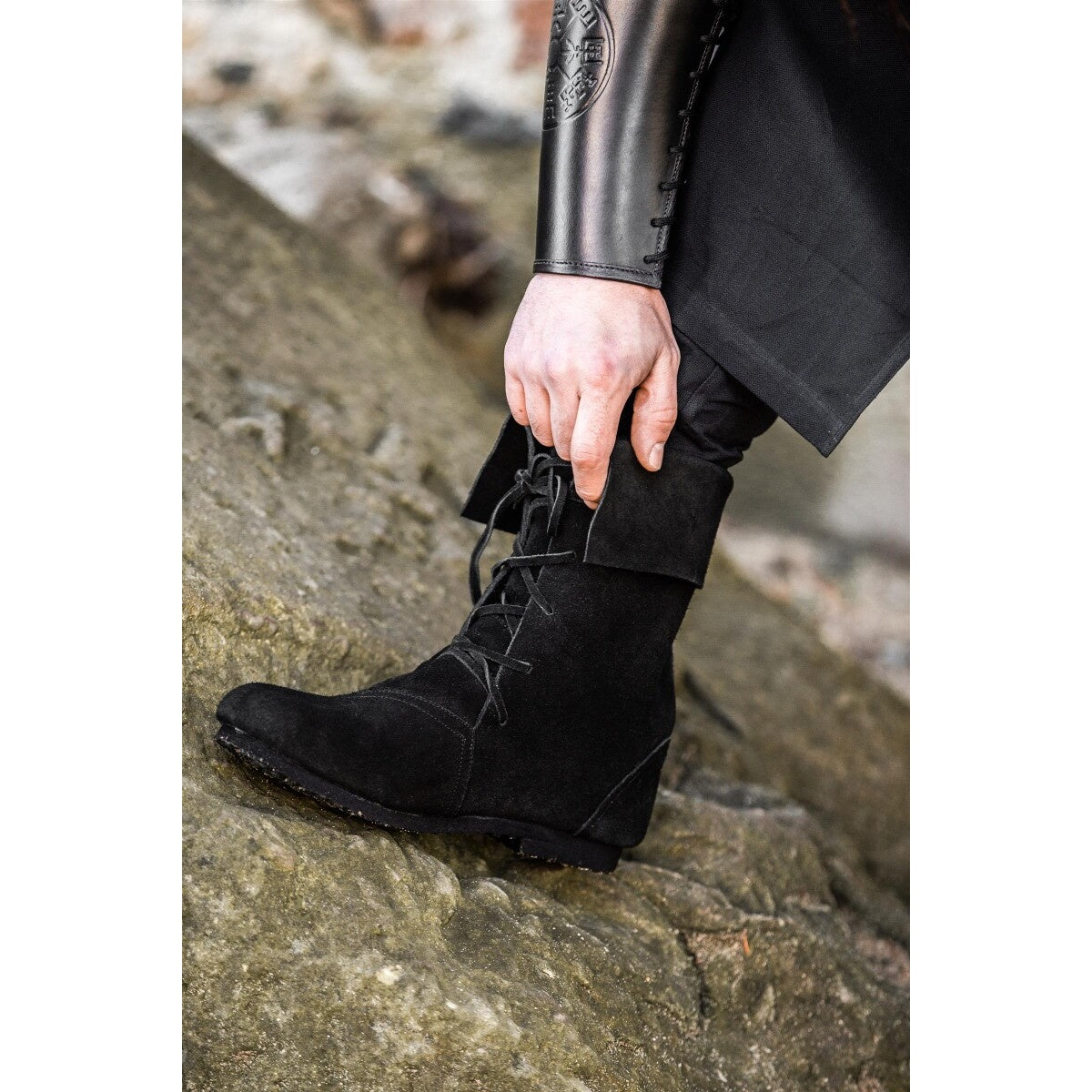 Produktbild Mittelalter Stiefel Aurin mit Stulpe schwarz