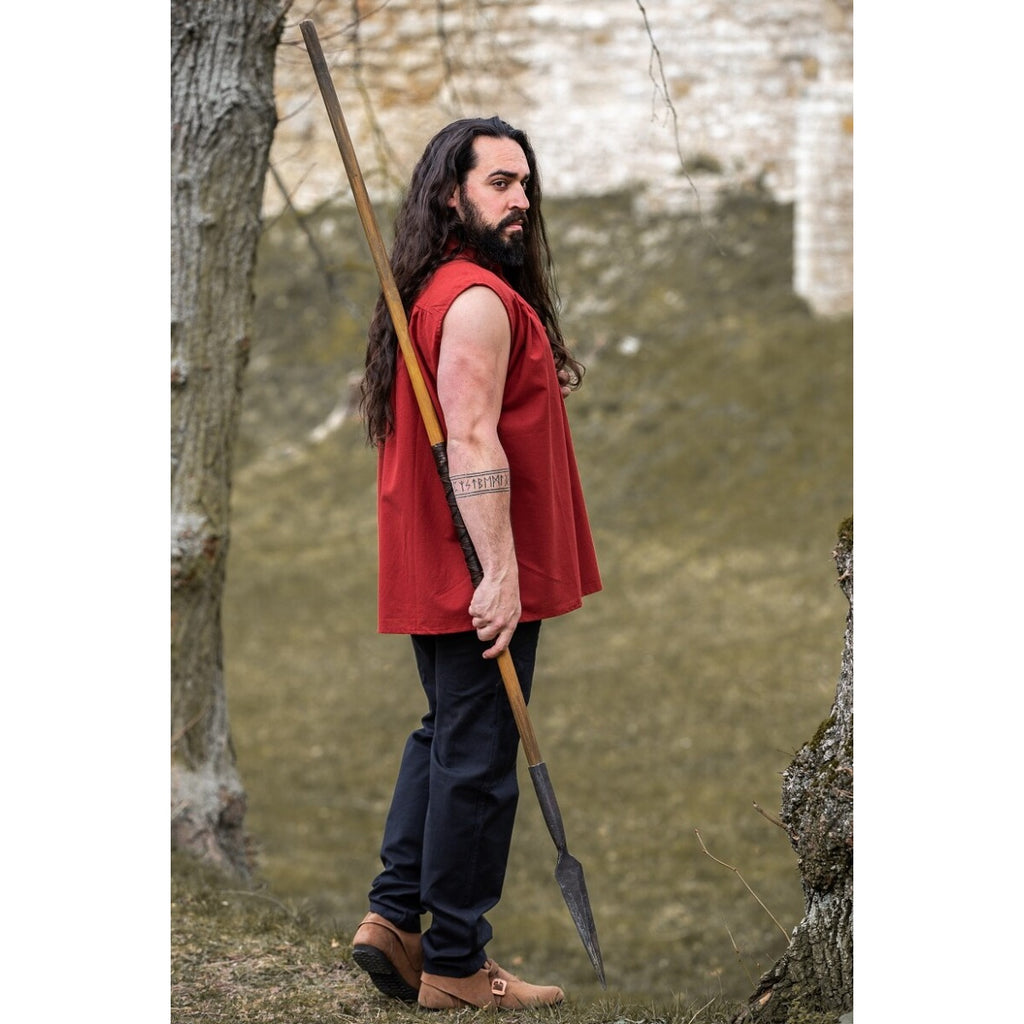 Produktbild Mittelalter Stehkragen Schnürhemd Louis ärmellos rot