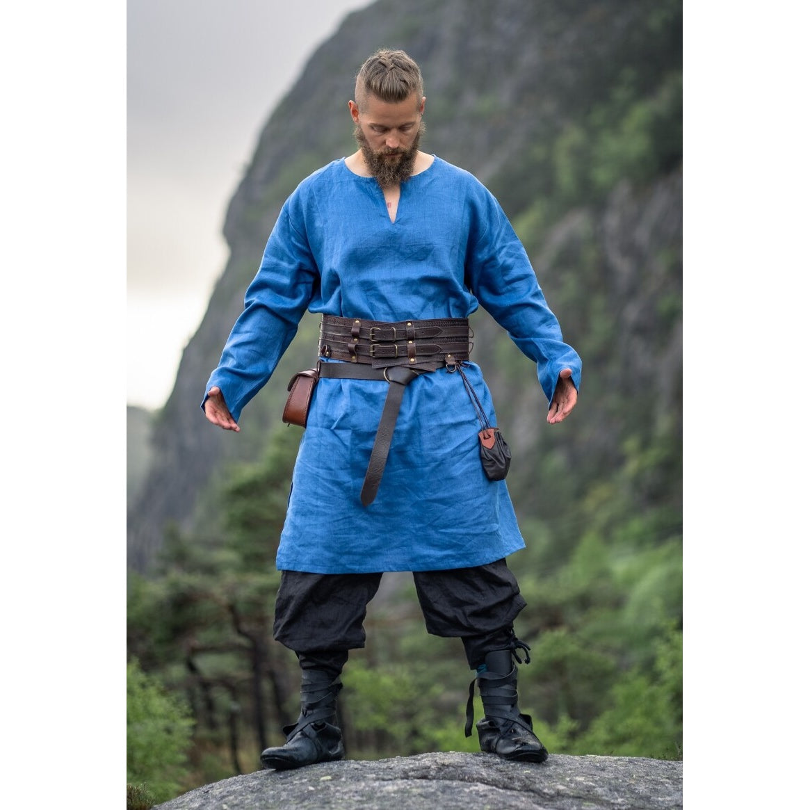Produktbild Mittelalter Leinentunika Halvar blau
