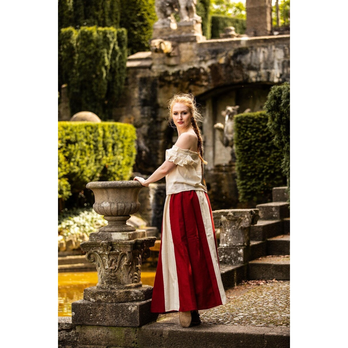 Produktbild Mittelalter Sommerbluse Lotte mit Rüschen beige