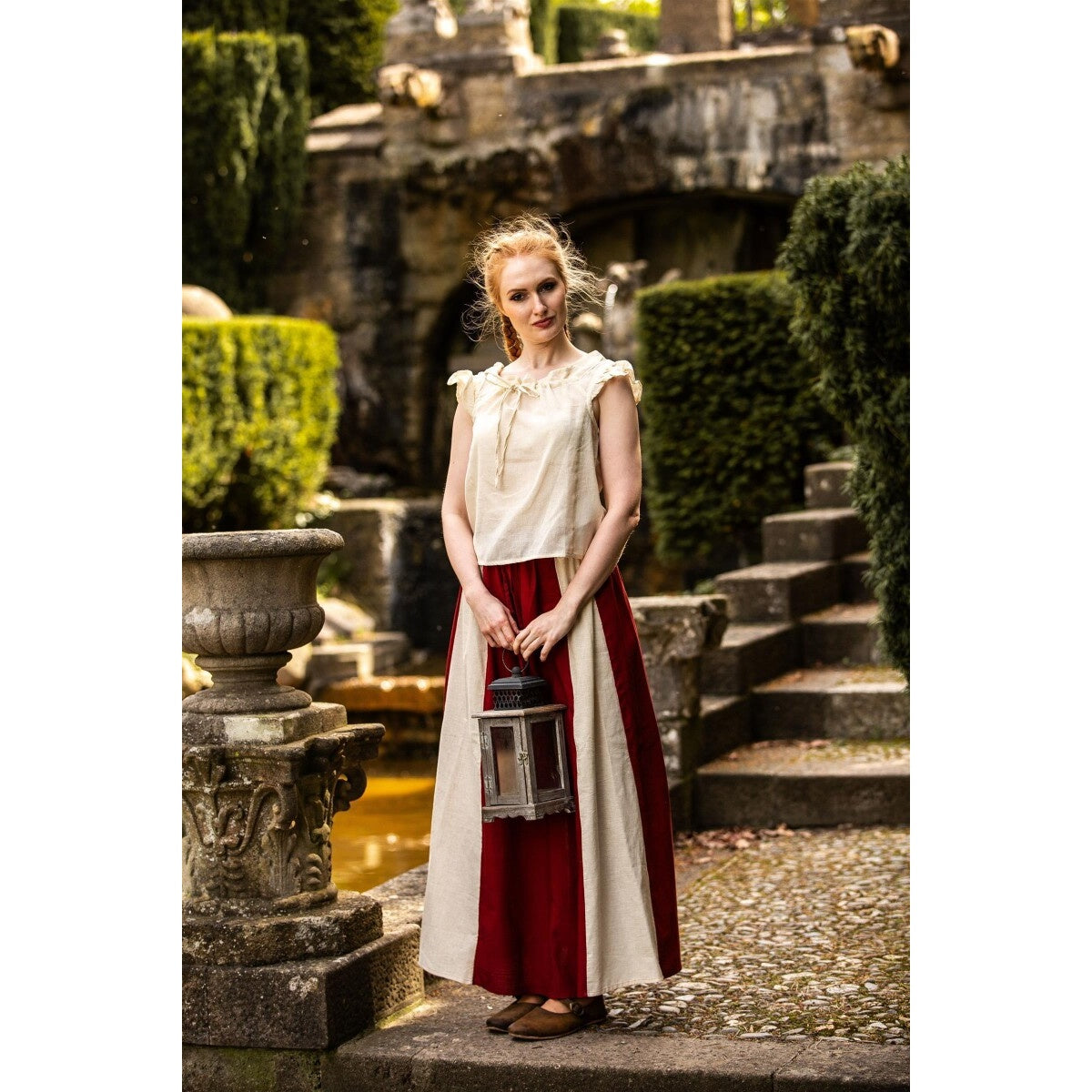 Produktbild Mittelalter Sommerbluse Lotte mit Rüschen beige