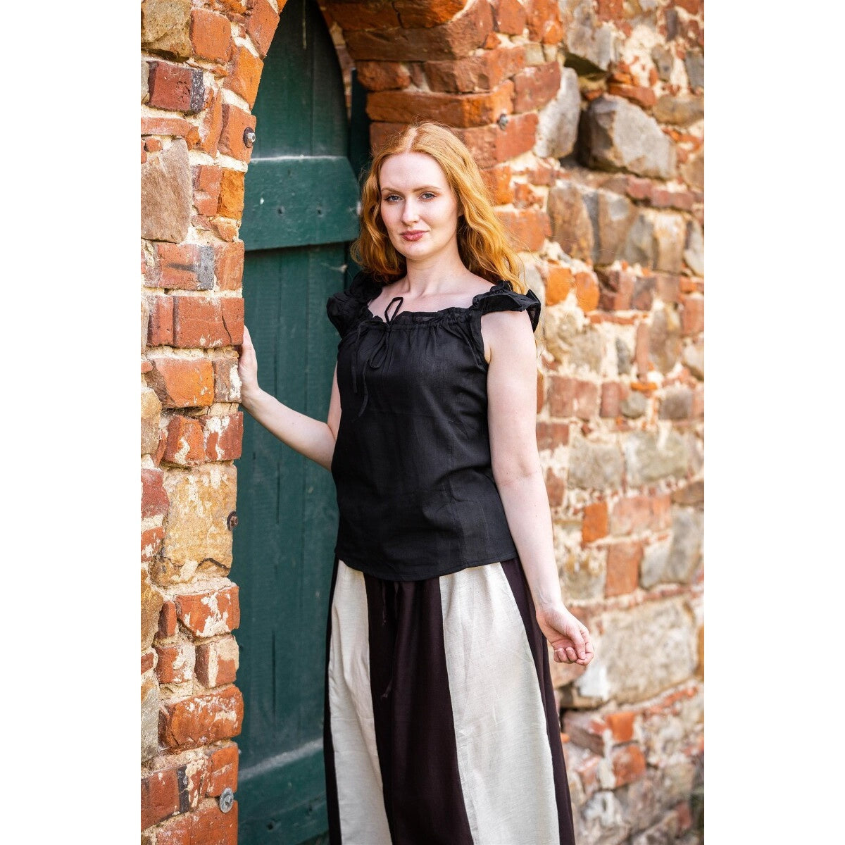 Produktbild Mittelalter Sommerbluse Lotte mit Rüschen schwarz