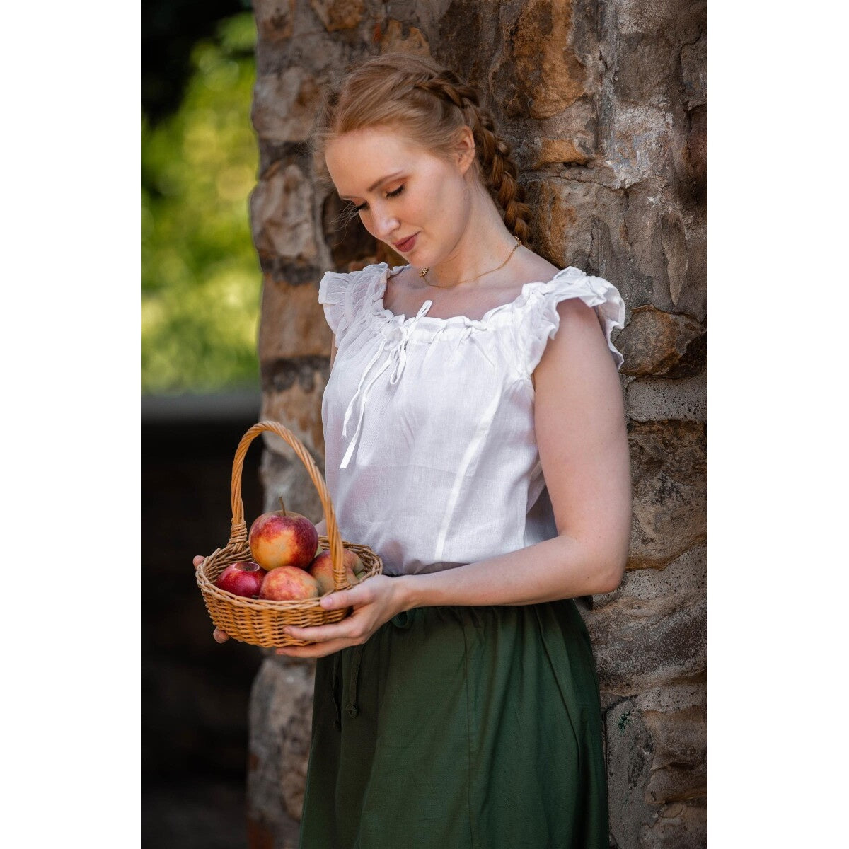 Produktbild Mittelalter Sommerbluse Lotte mit Rüschen weiß
