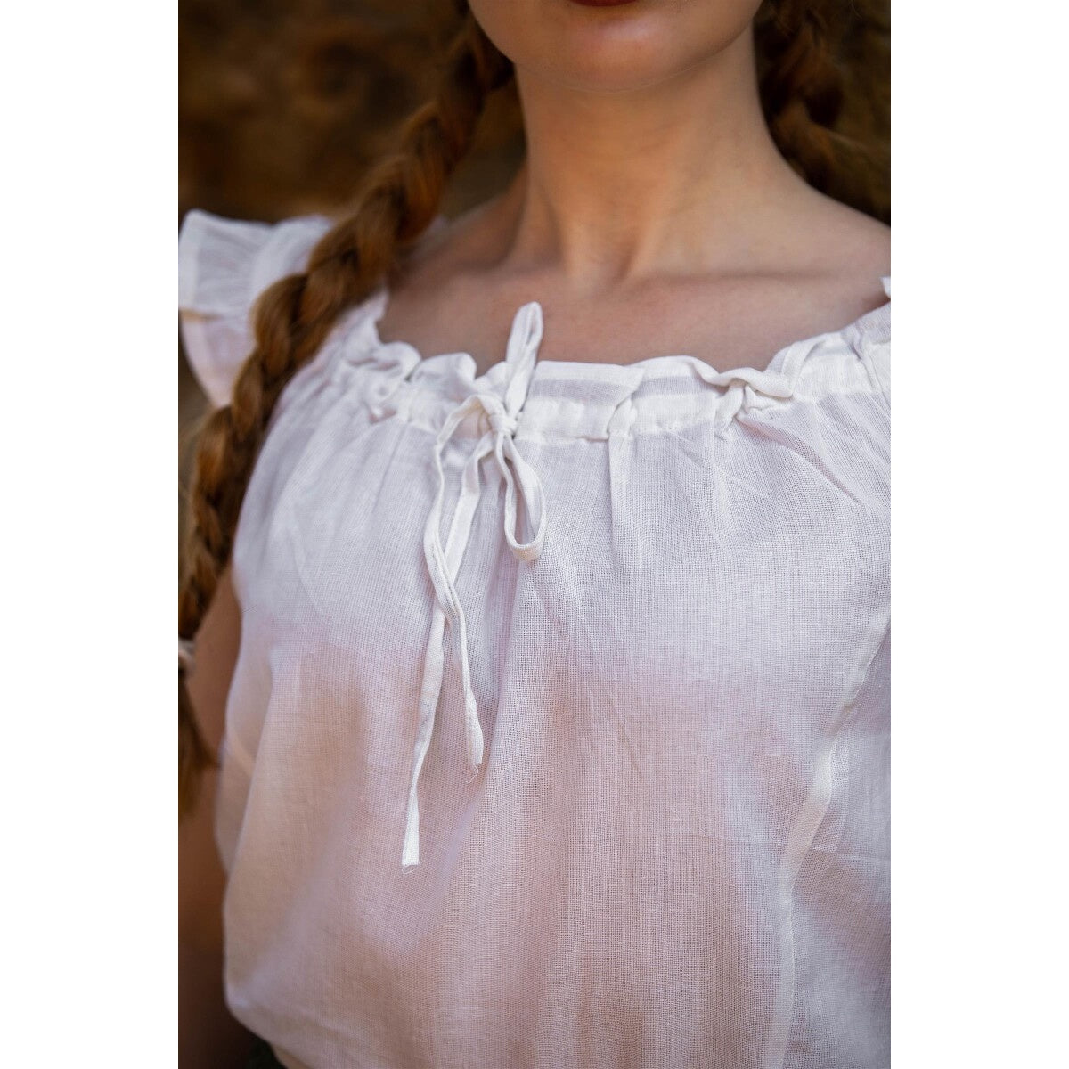 Produktbild Mittelalter Sommerbluse Lotte mit Rüschen weiß