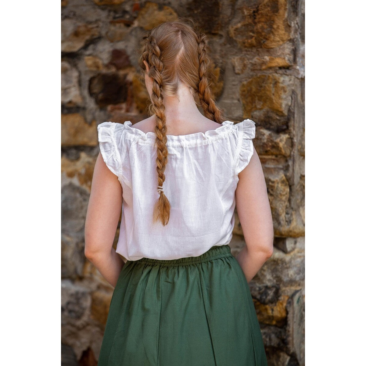 Produktbild Mittelalter Sommerbluse Lotte mit Rüschen weiß
