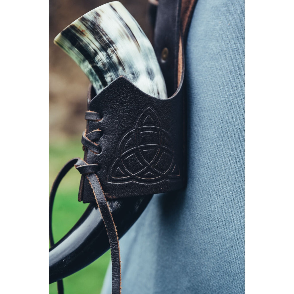 Produktbild Mittelalter Leder Trinkhornhalter mit keltischem Knoten