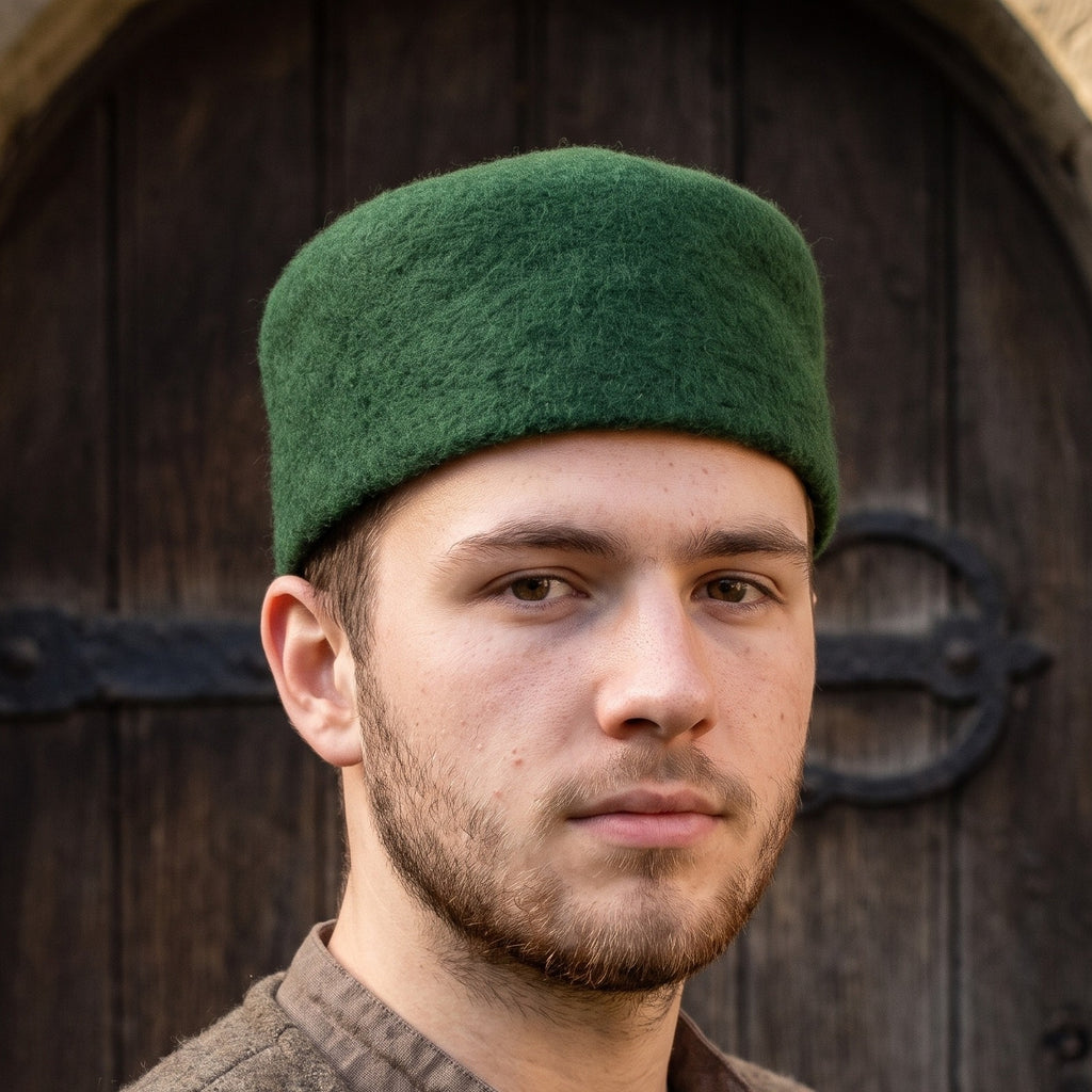 Produktbild Mittelalter Wollfilzkappe Hans grün