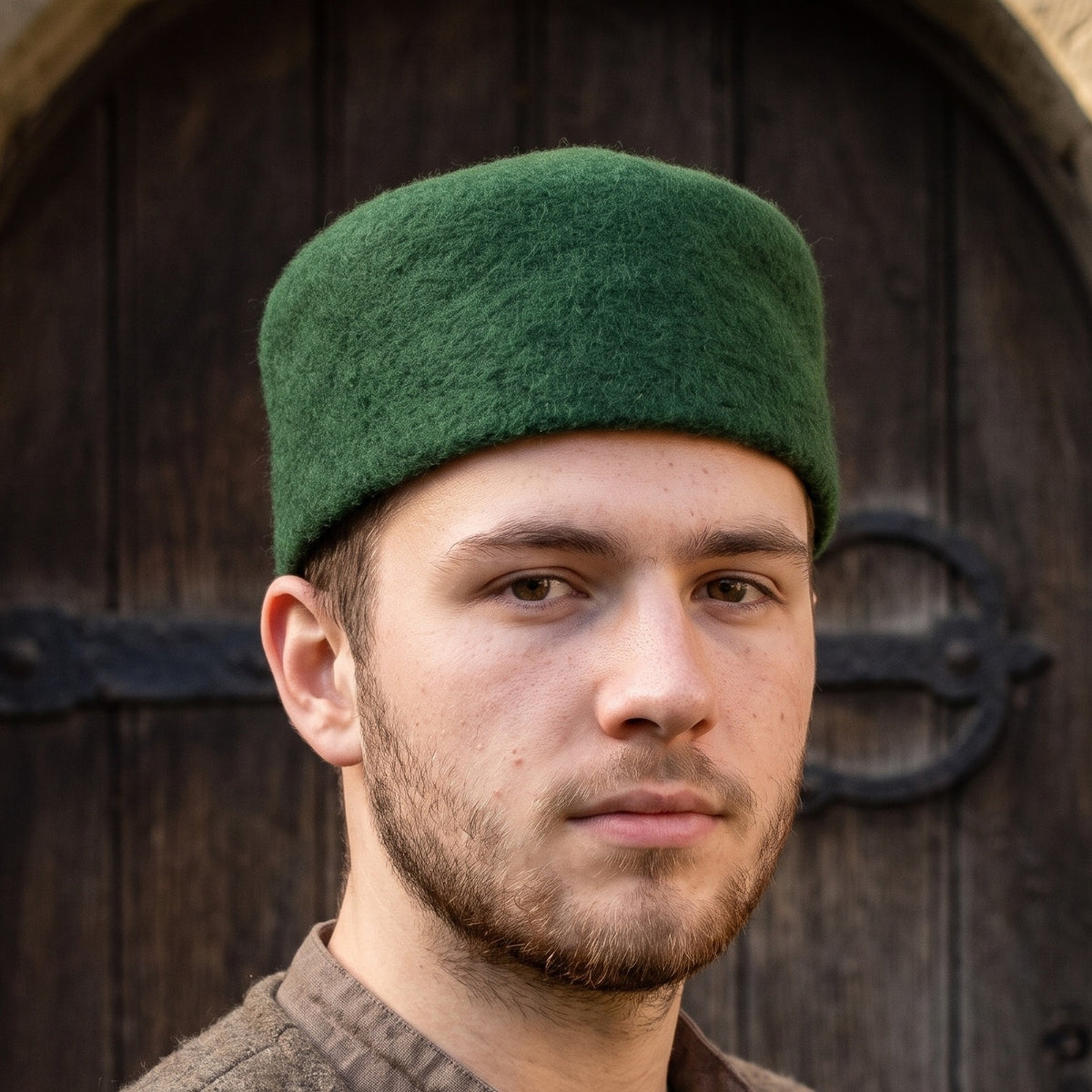 Produktbild Mittelalter Wollfilzkappe Hans grün