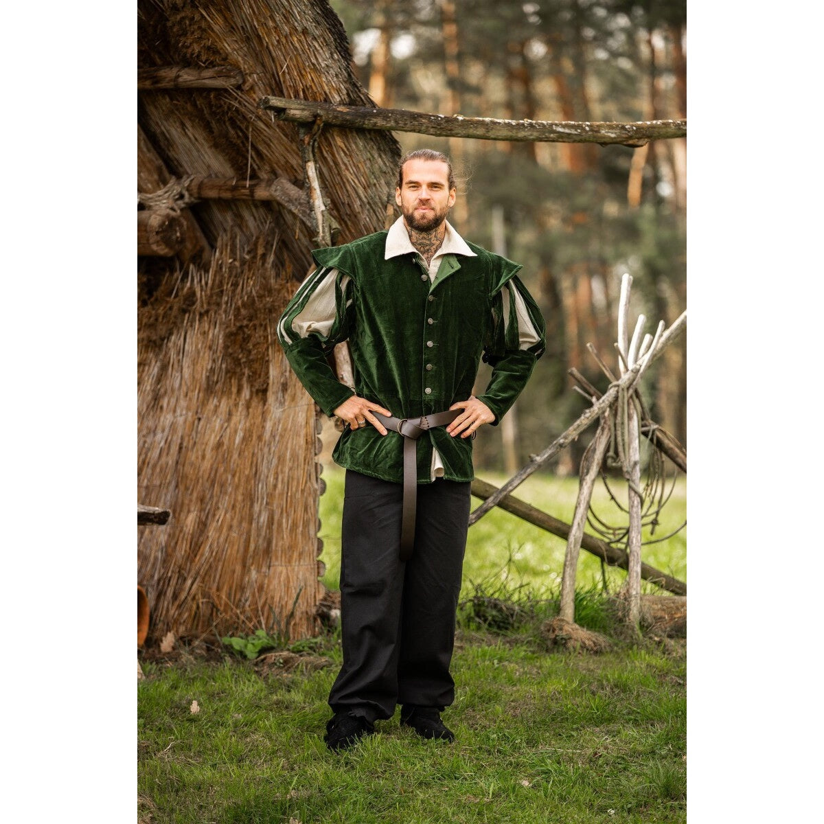 Produktbild Mittelalter Landsknechtjacke Brandolf mit geschlitzten Ärmeln