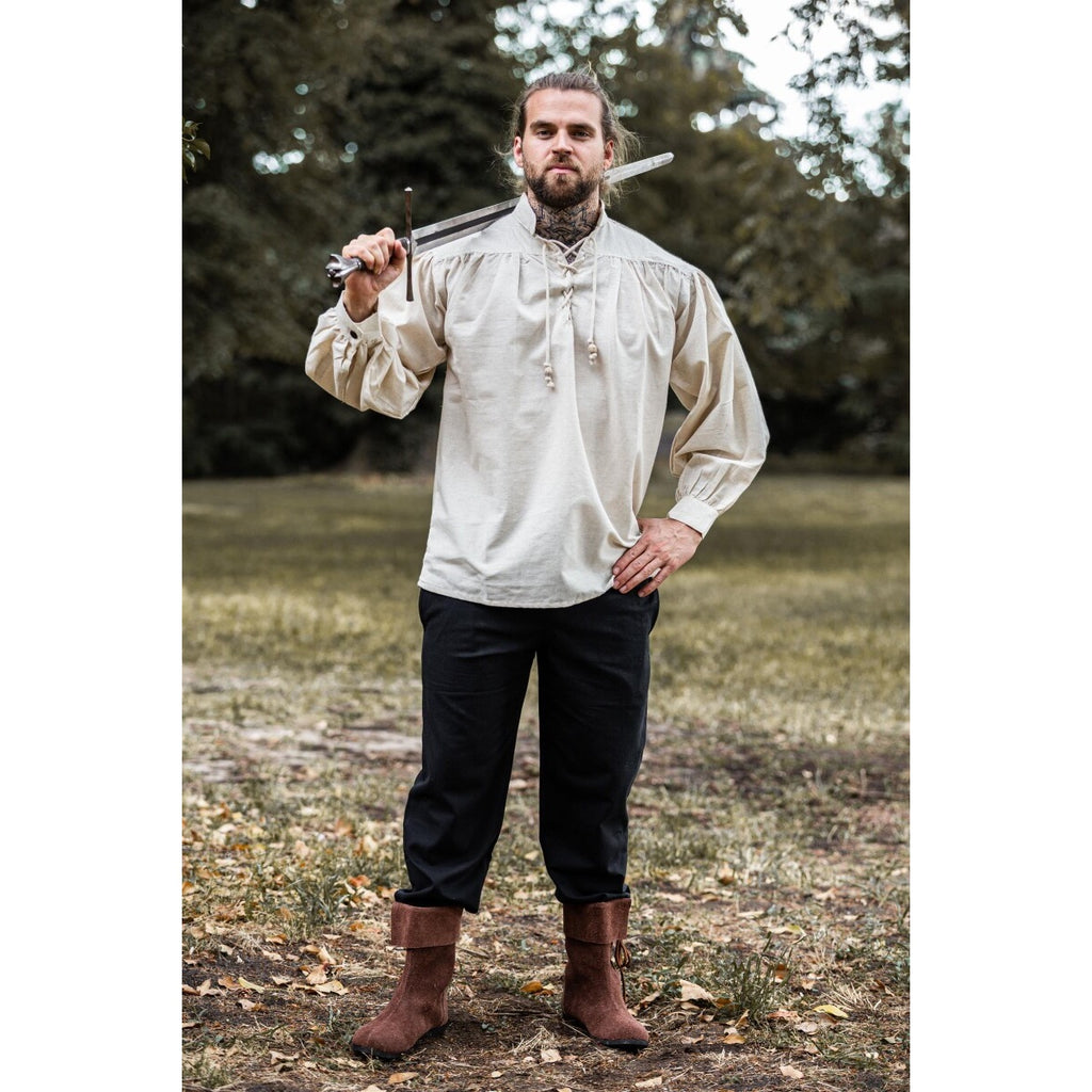 Produktbild Mittelalter Stehkragen Schnürhemd Bruno beige